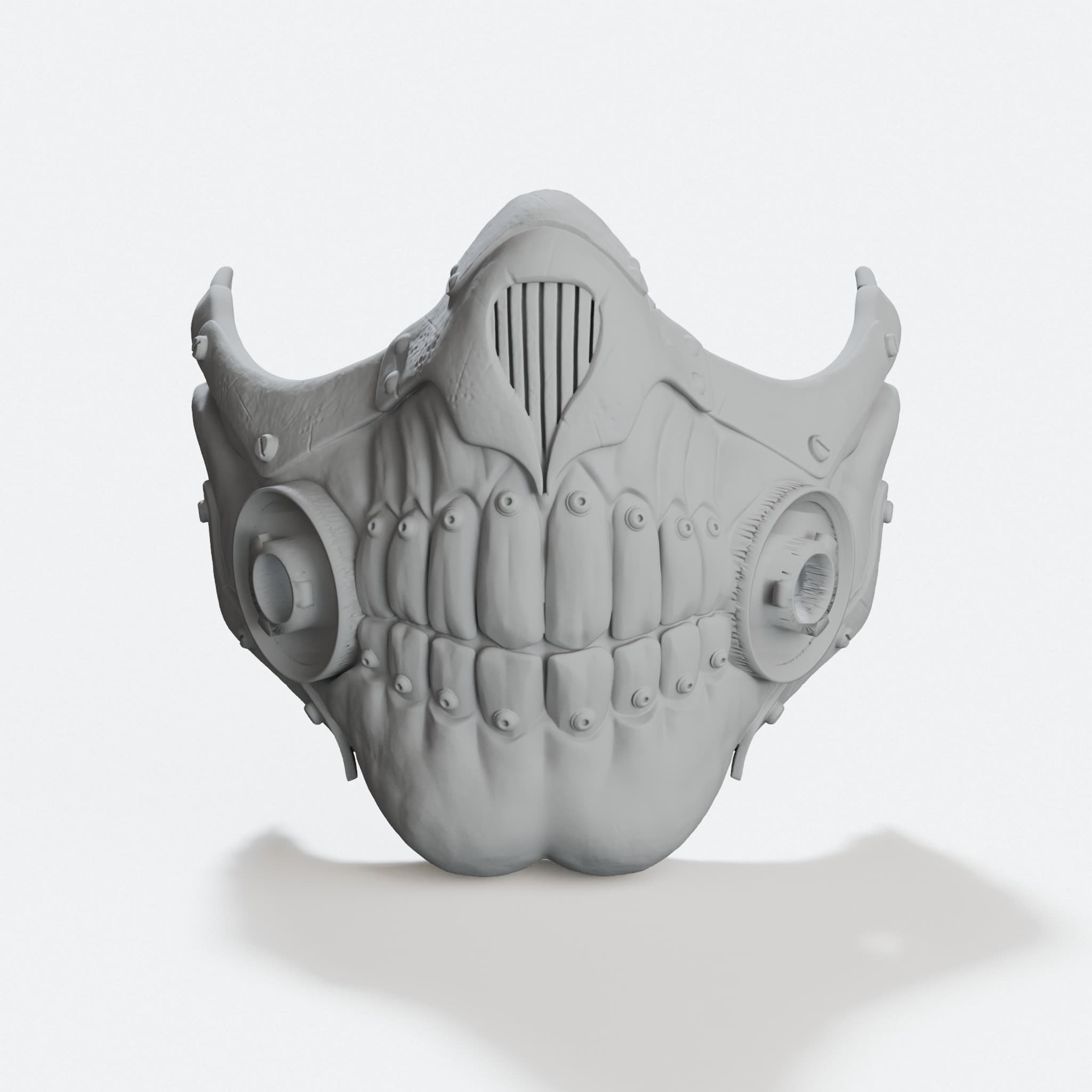 3D Printed Immortan Joe Mask with 3M Filter Port, hero tilt