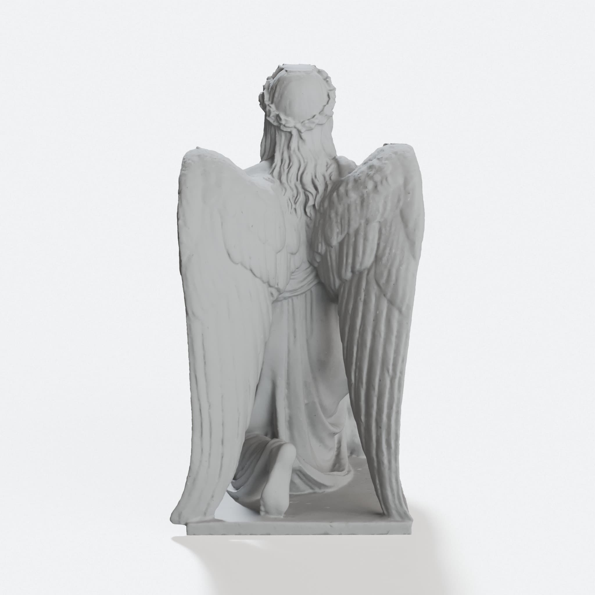 Baptismal Angel Kneeling 3D Printed Ornament, hero tilt