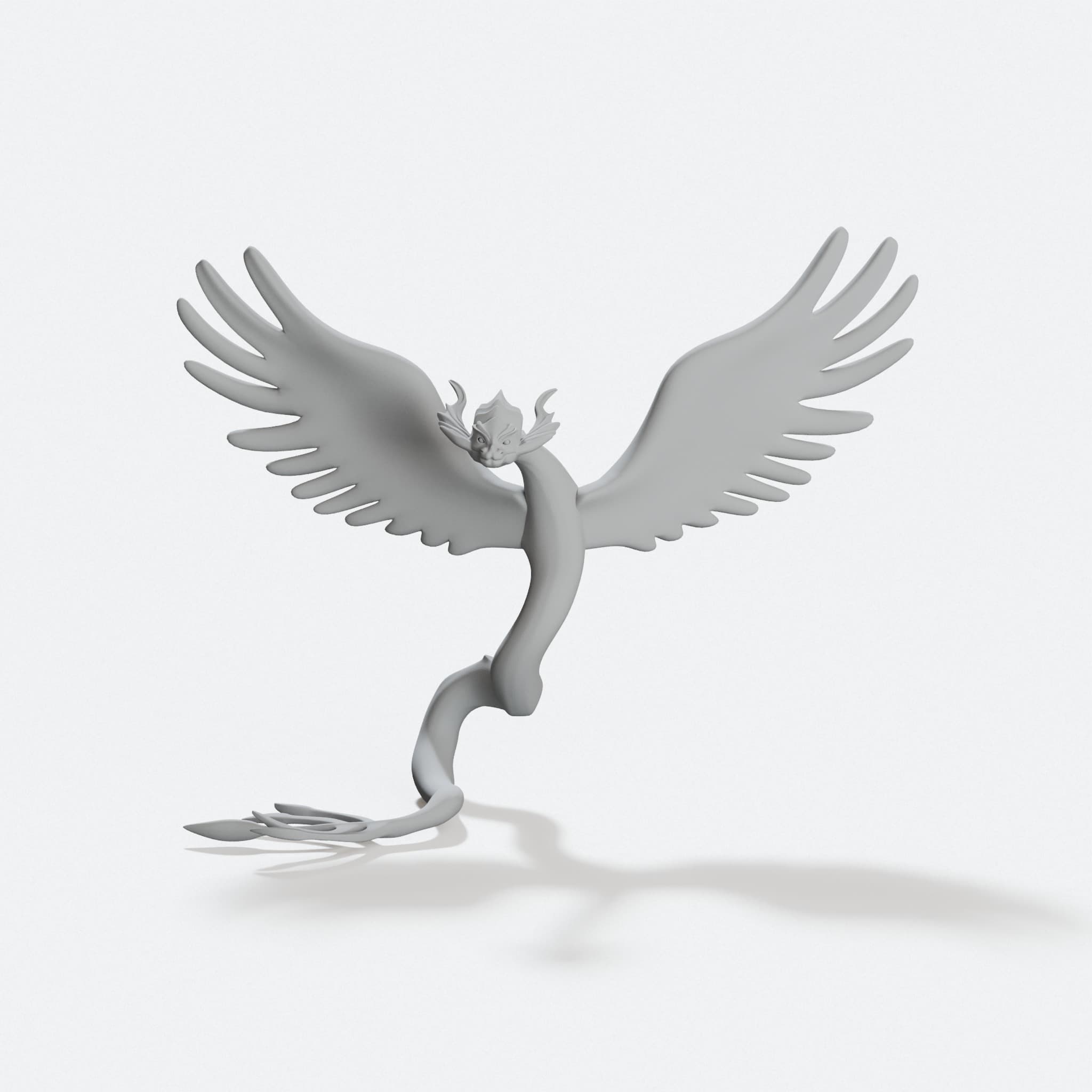 Couatl Feathered Serpent Tabletop Miniature, hero tilt