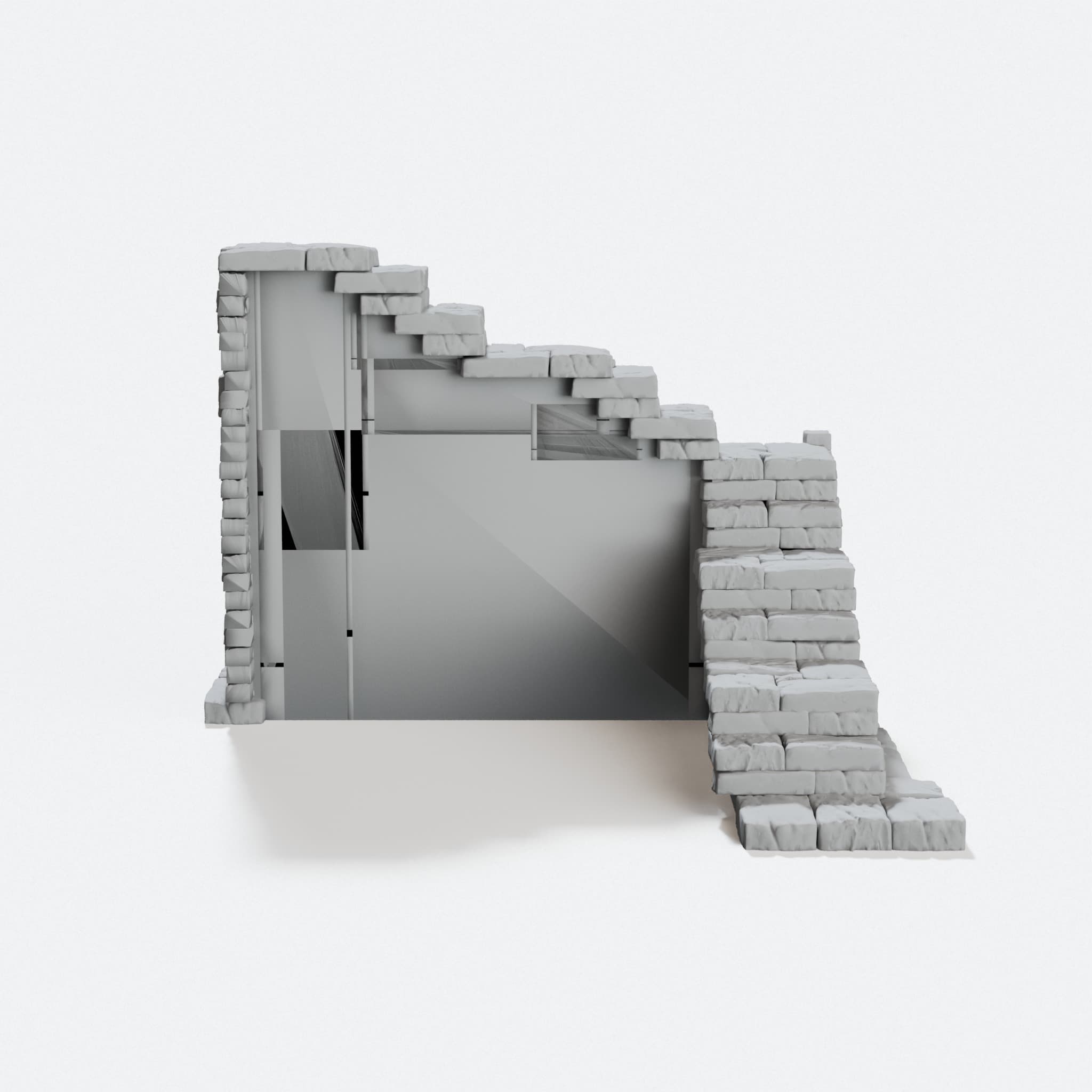 Old Quarters Outside Stone Staircase Tabletop Terrain, hero tilt