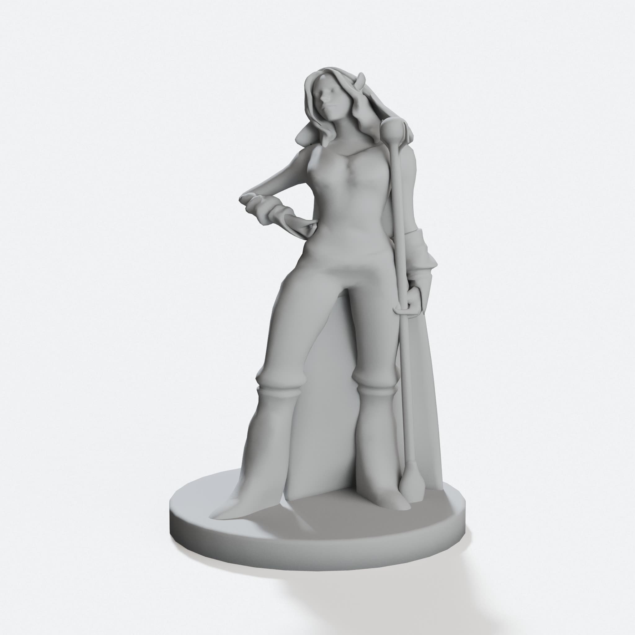 Female Elf Wizard Tabletop Miniature for D&D, hero tilt