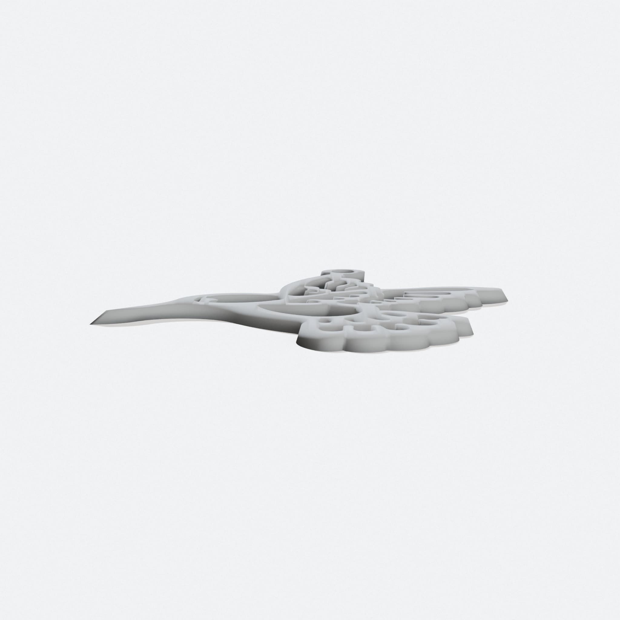 Hummingbird Pendant 40mm 3D Printed Gift, hero tilt