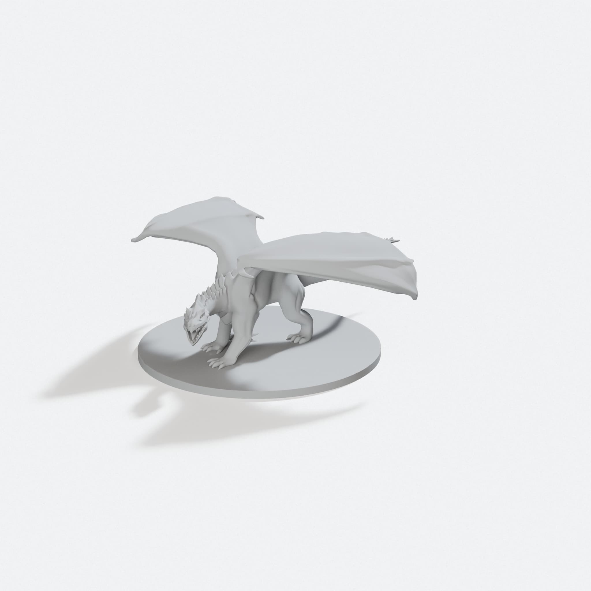 White Dragon 3D Print File for D&D and Tabletop RPGs, turn three quarter
