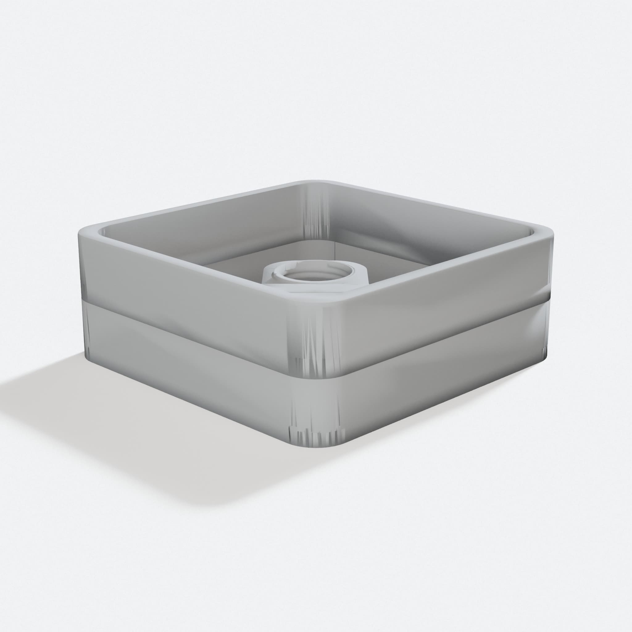 Square Pet Water Bowl with Soda Bottle, 3D Printed Gift, turn three quarter