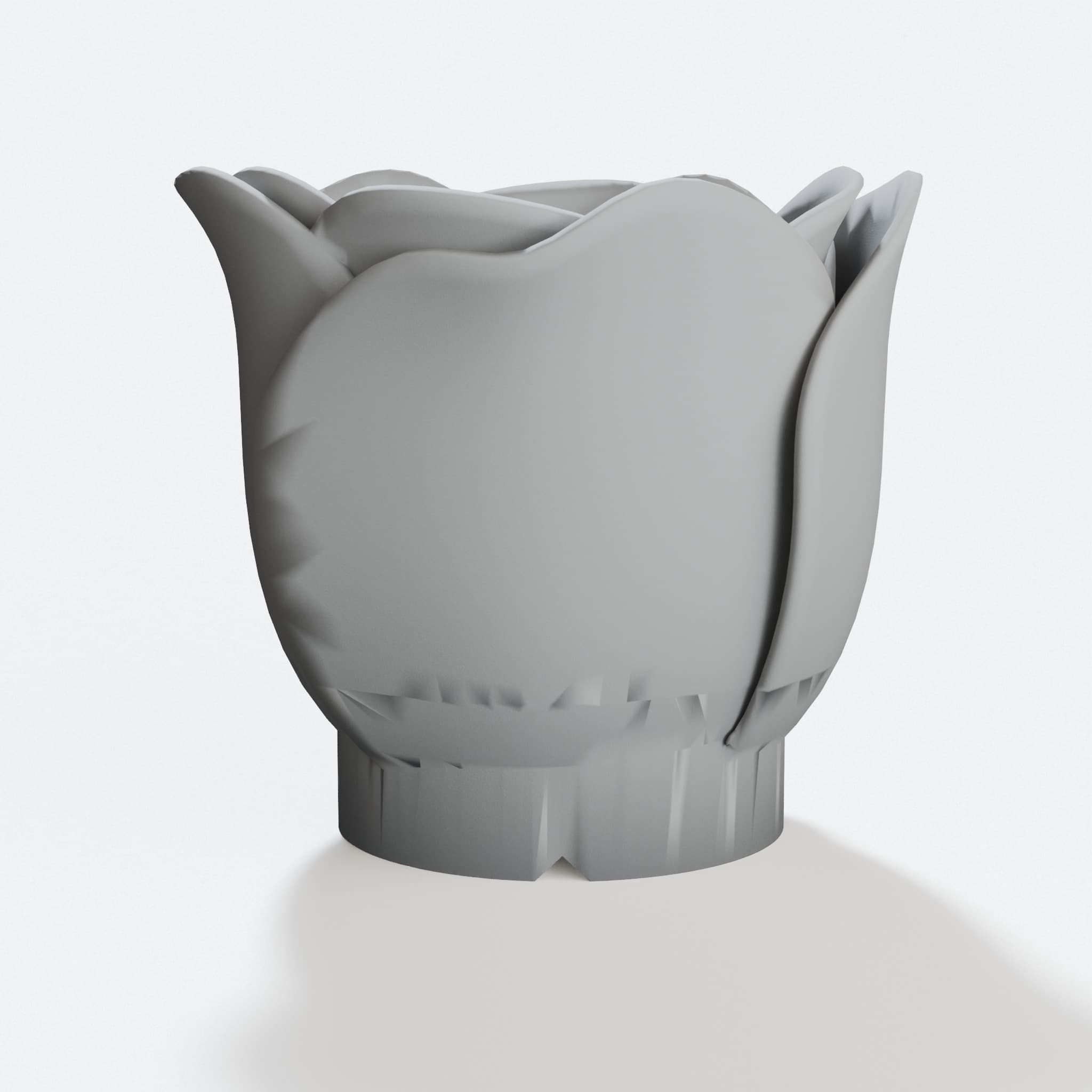 Rose Petal Flower Pot, 3D Printed Home Decor, hero tilt