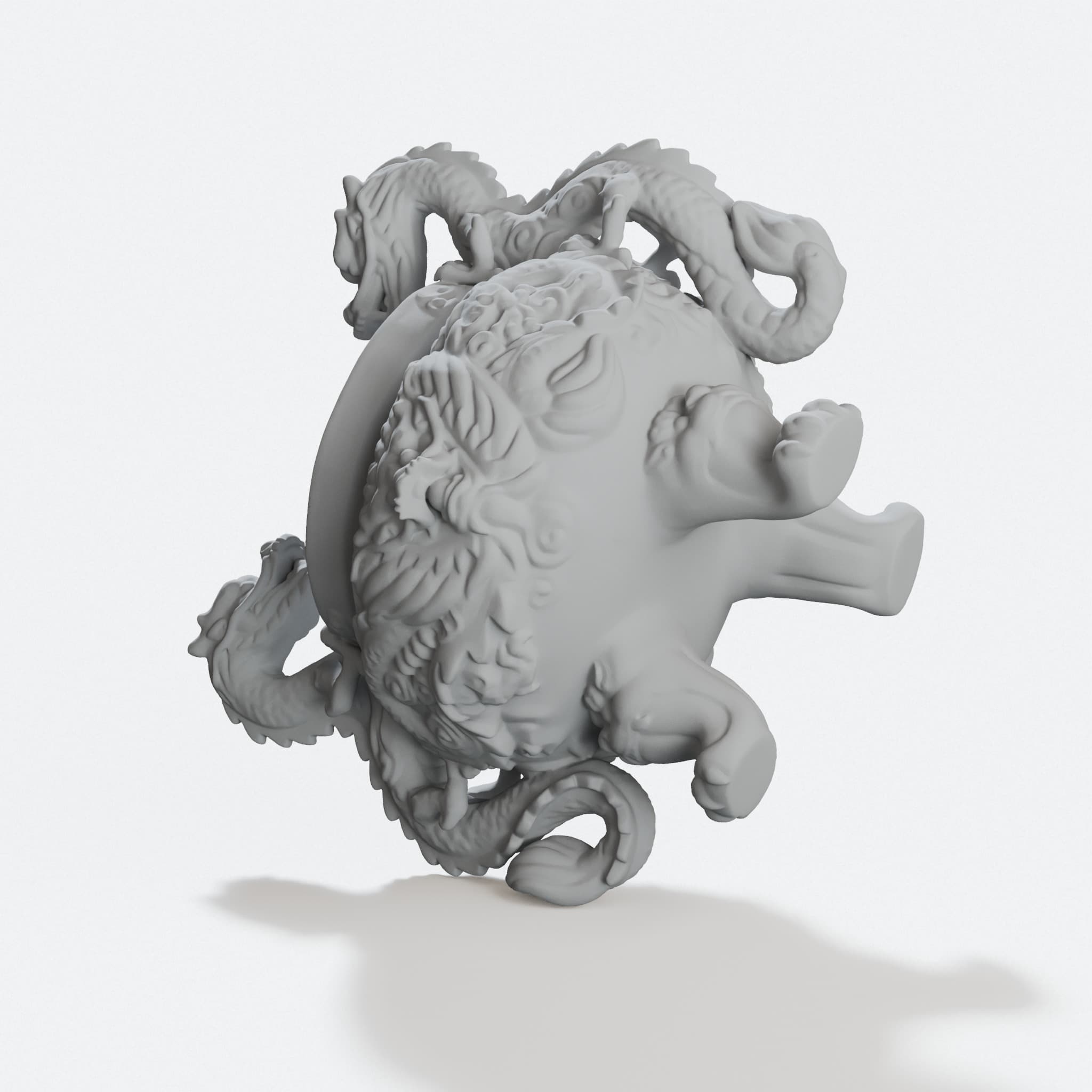 Incense Dragon Bowl 3D Printed Home Decor, hero tilt