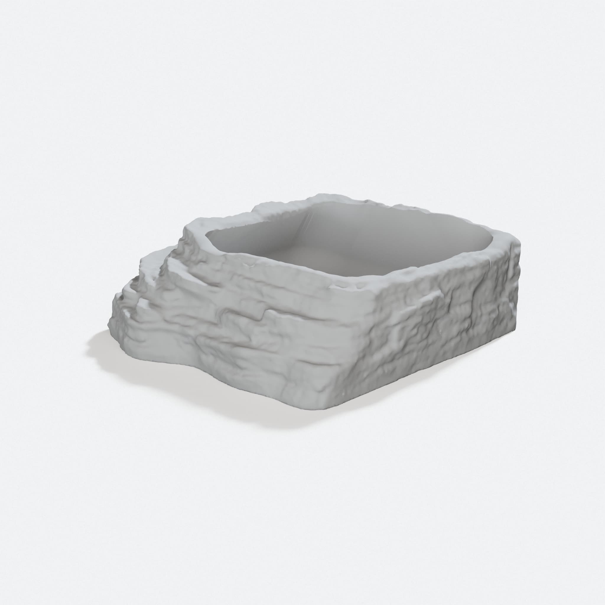 3D Printed Reptile Bowl - Deeper Design for Ball Pythons, turn three quarter