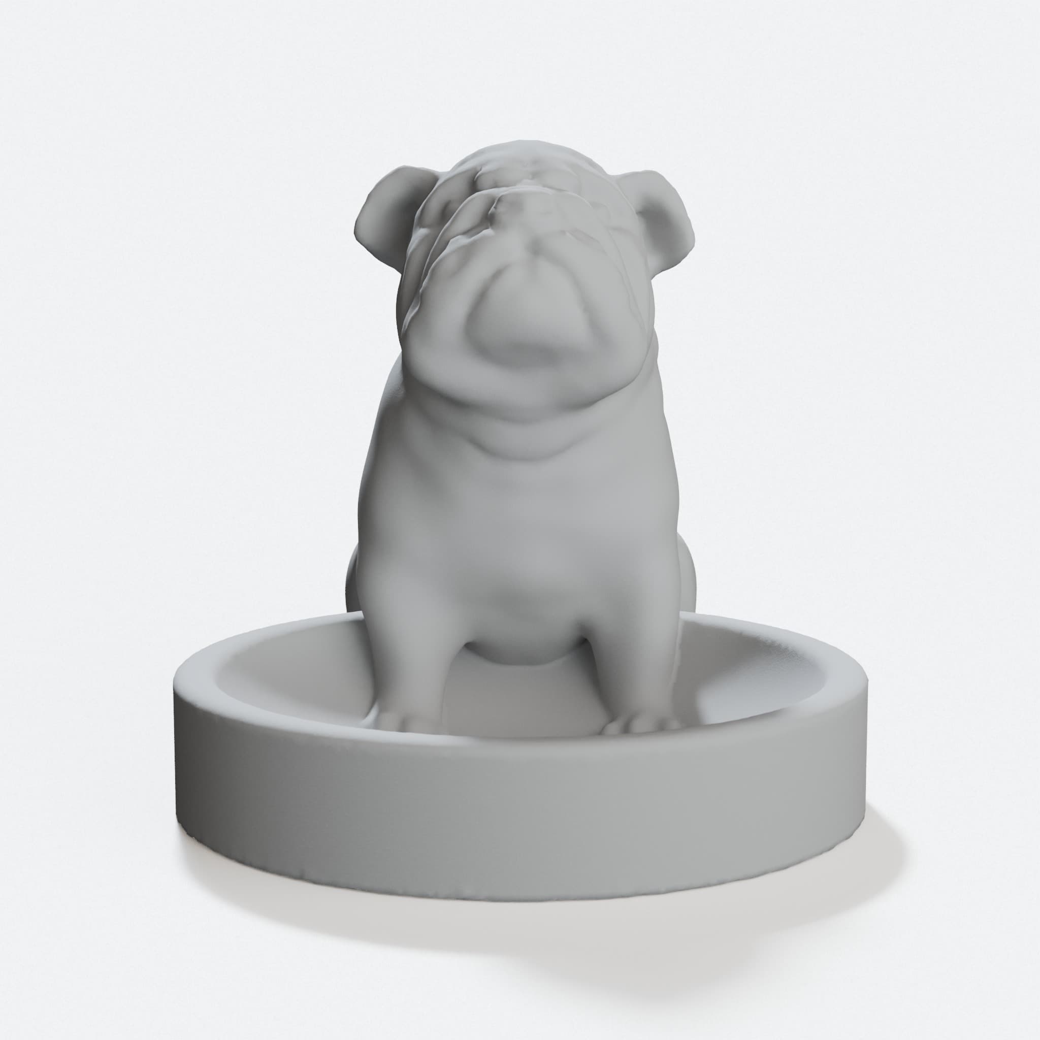 Bulldog Candy Dish, 3D Printed Home Decor, hero tilt