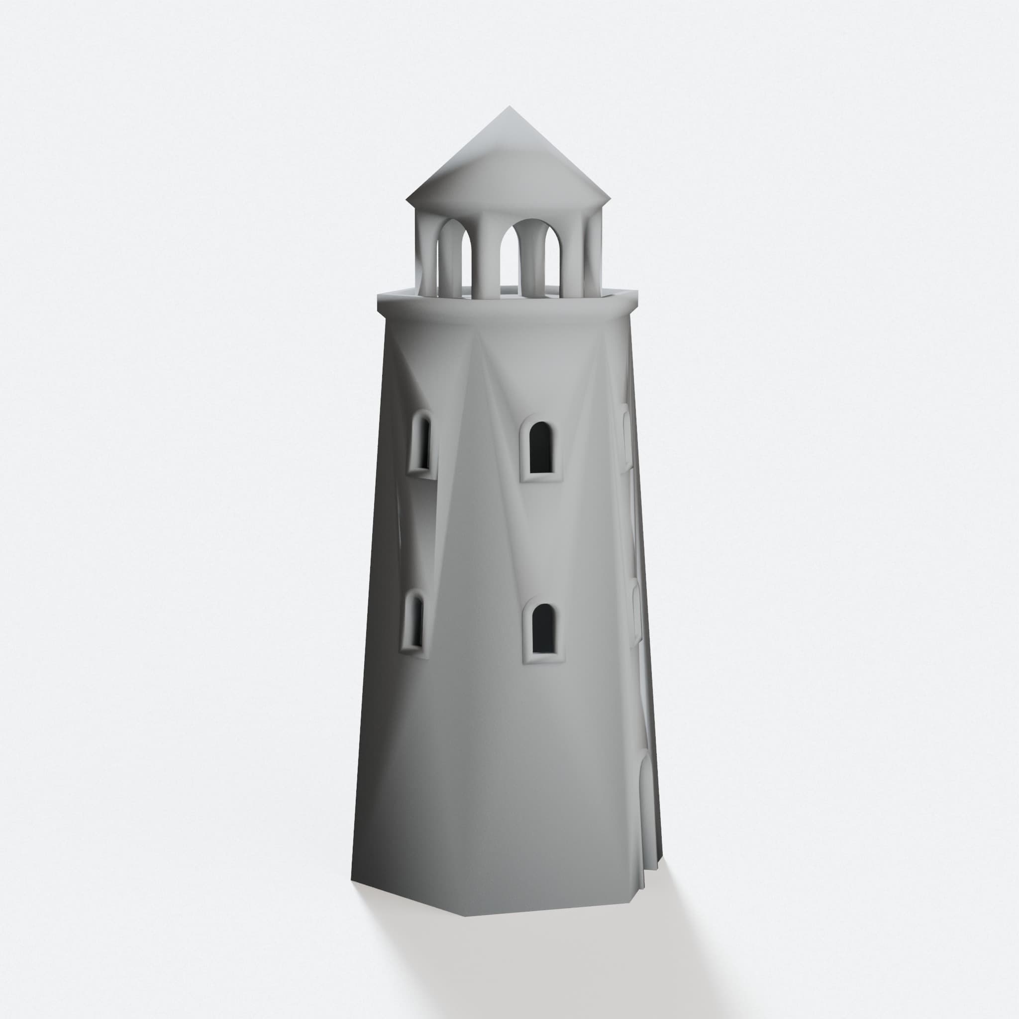 3D Printed Lighthouse Home Decor Model, hero tilt