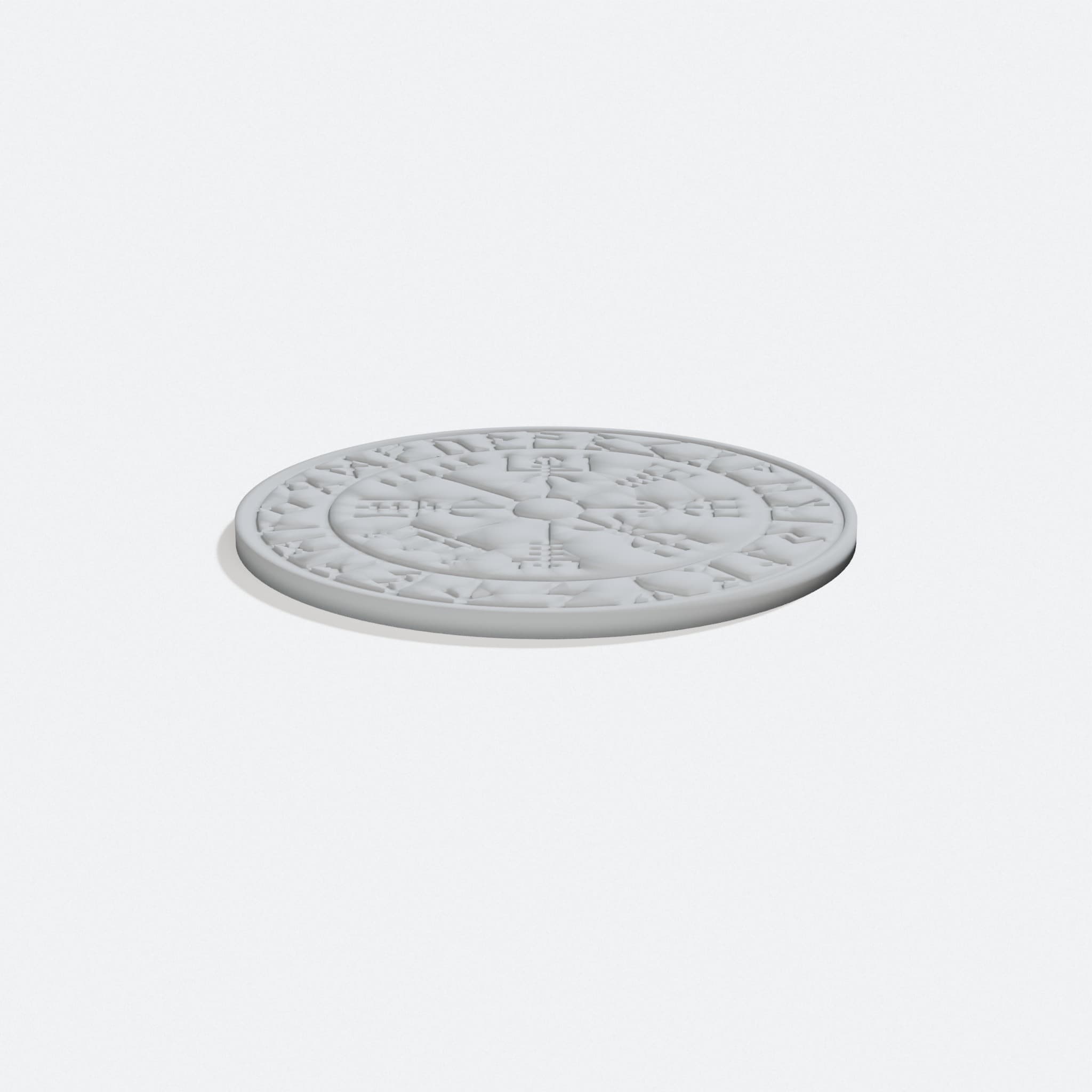 Viking Vegsivir 3D Printed Home Decor Coaster, turn three quarter