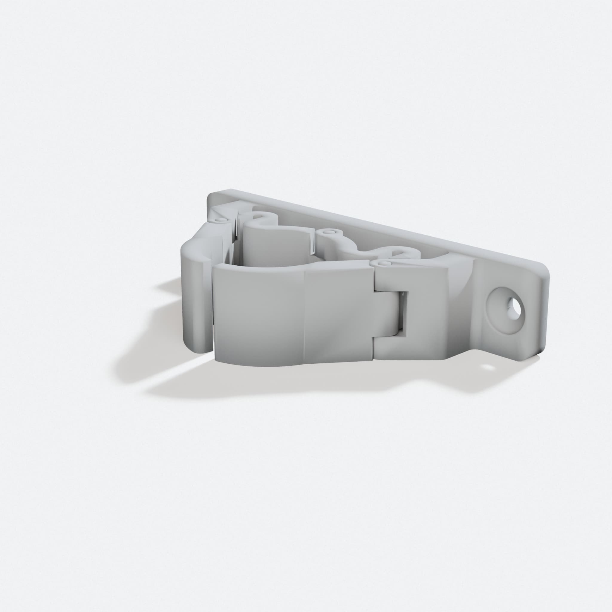 3D Printed Broom Holder, Compatible with Prusa, turn three quarter