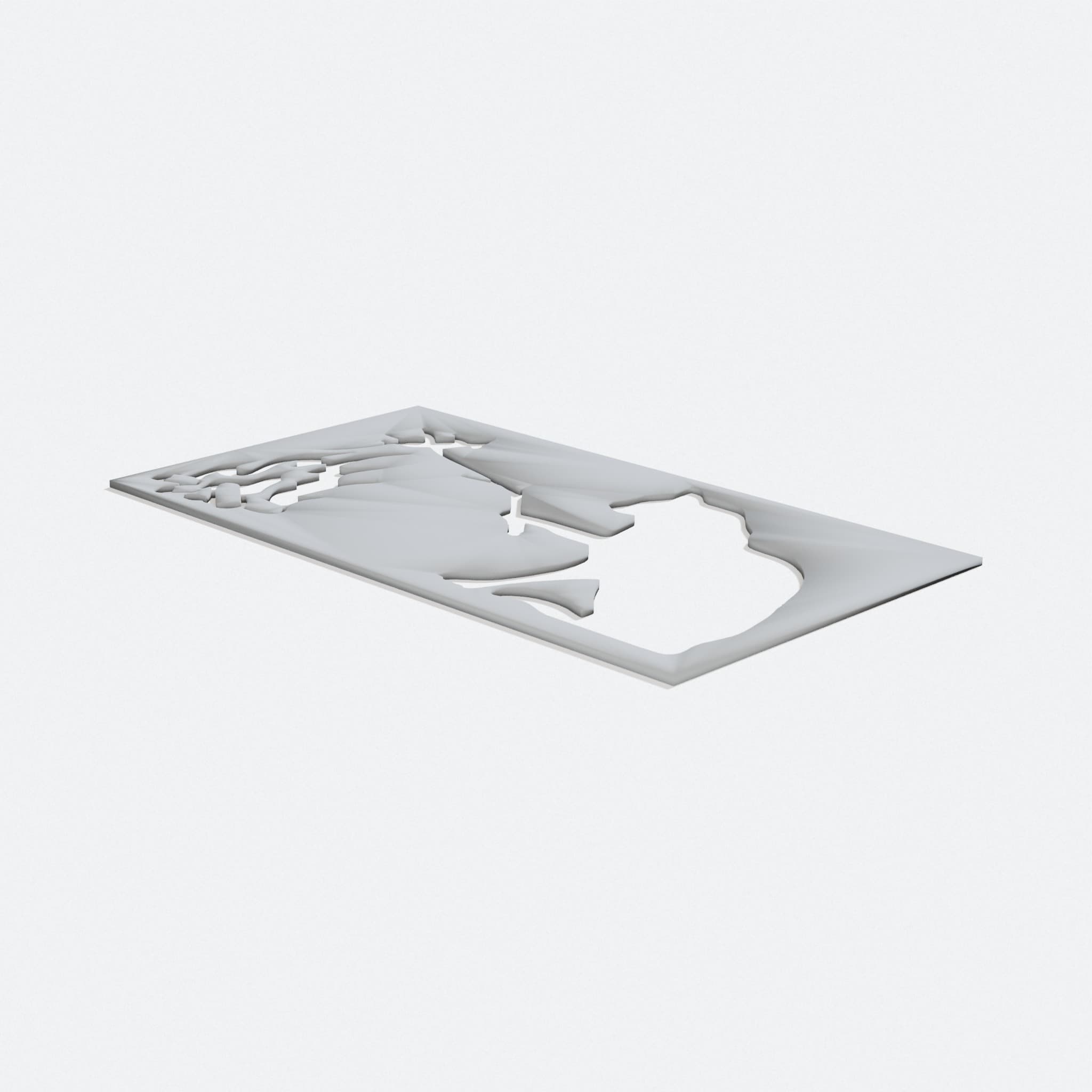 Cat Fire 3D Printed Wall Art Stencil, turn three quarter
