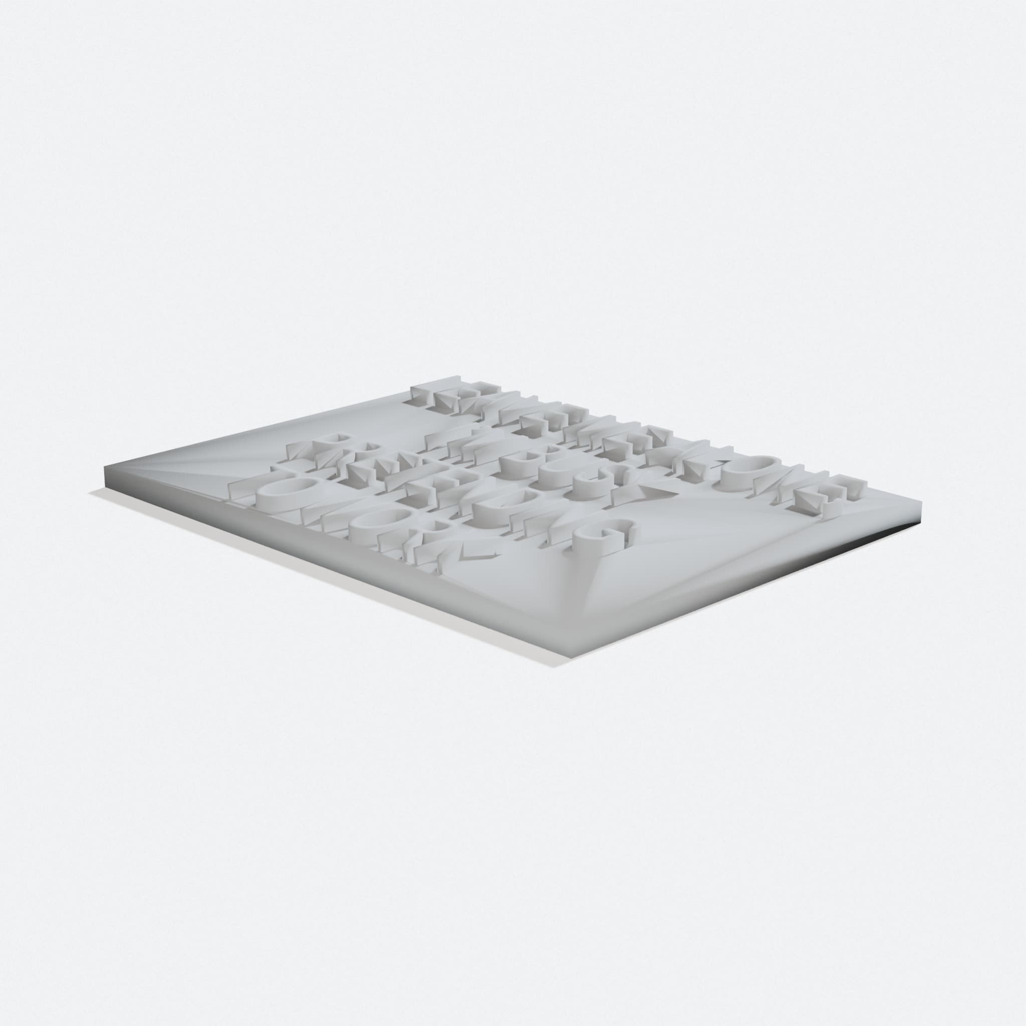 3D Printed Funny Home Decor Board 90x70mm, turn three quarter