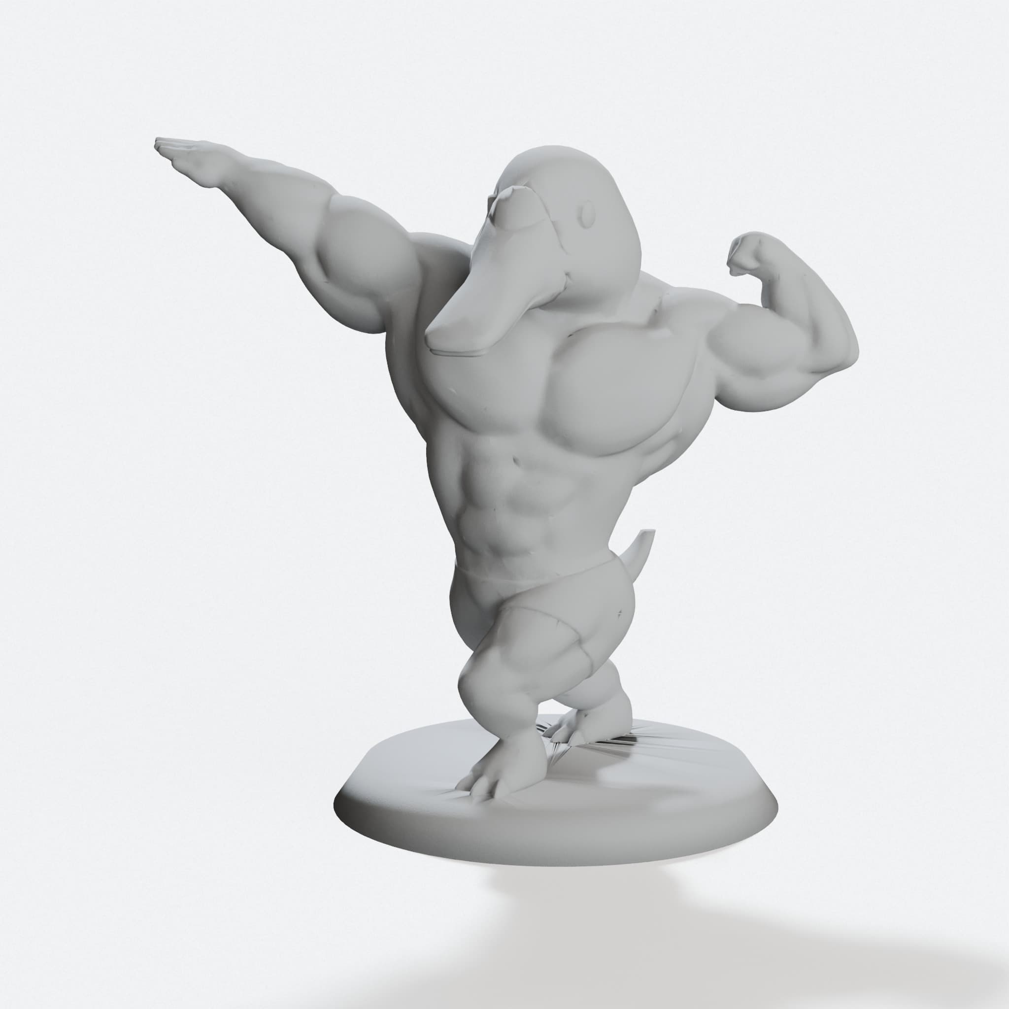 Swol Duck 3D Printed Toy Figure, hero tilt