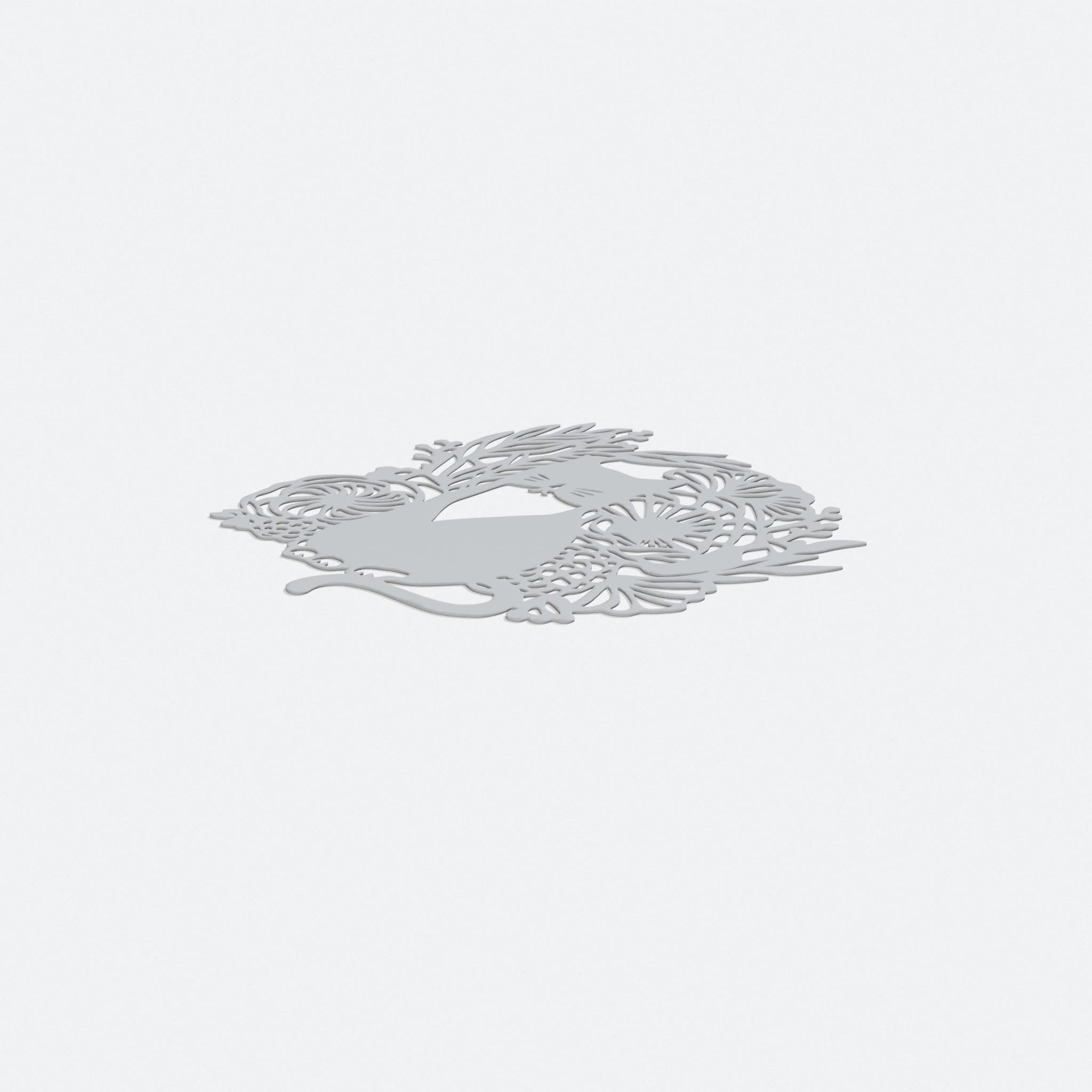 Cat in the Flower 3D Printed Wall Art Decoration, turn three quarter