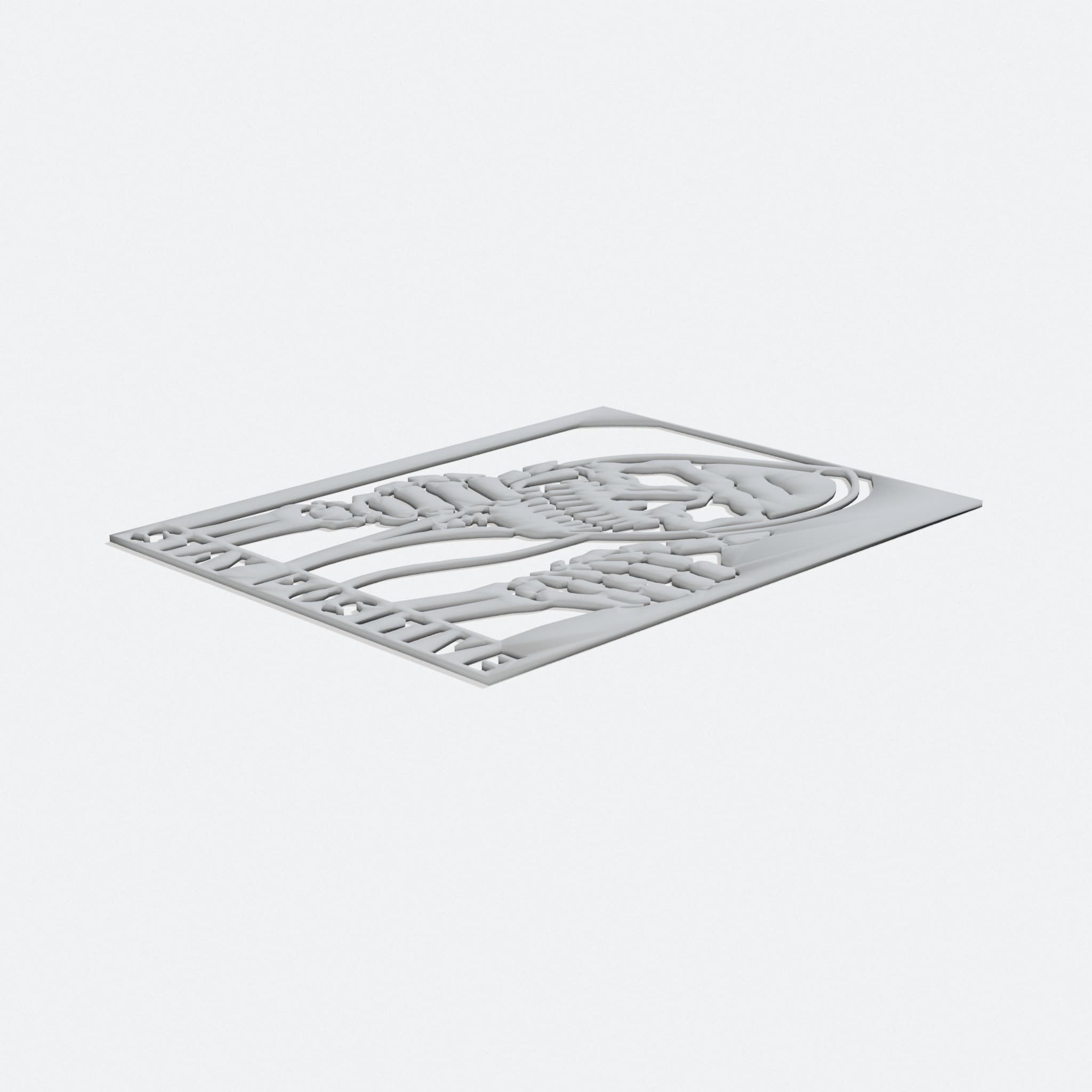 Stay Positive Reaper 3D Printed Home Decor Stencil, turn three quarter