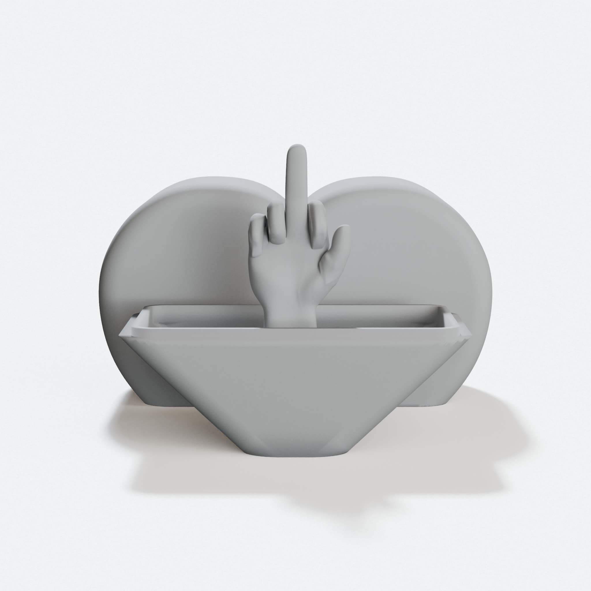 3D Printed Heart Ornament with Love You Message, hero tilt