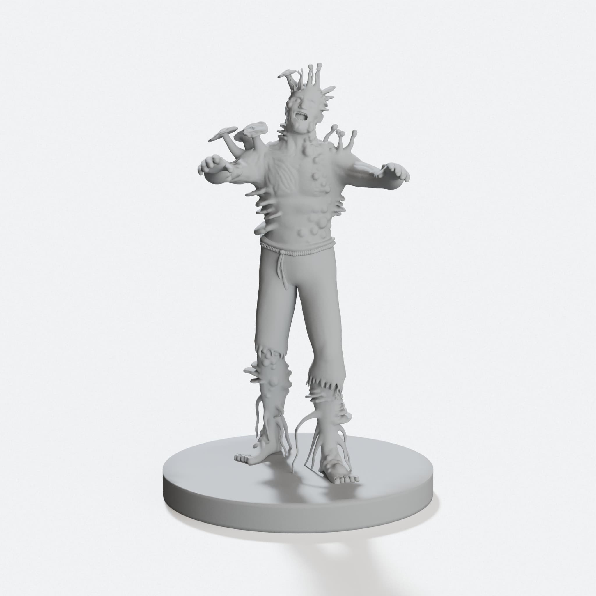 Fungal Zombie 3D Printed Toy Figure, hero tilt