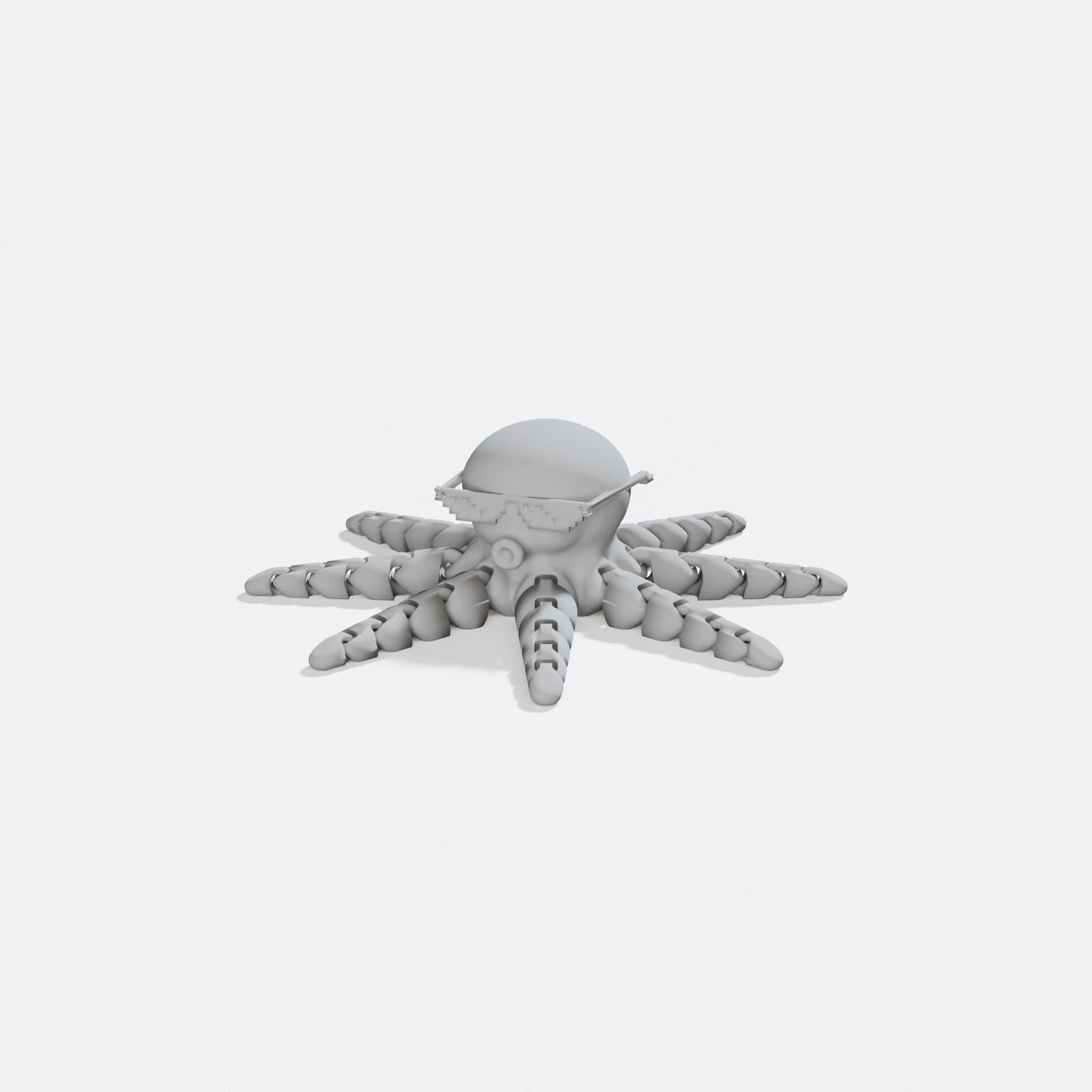 Deal With It Octopus 3D Printed Toy, turn three quarter