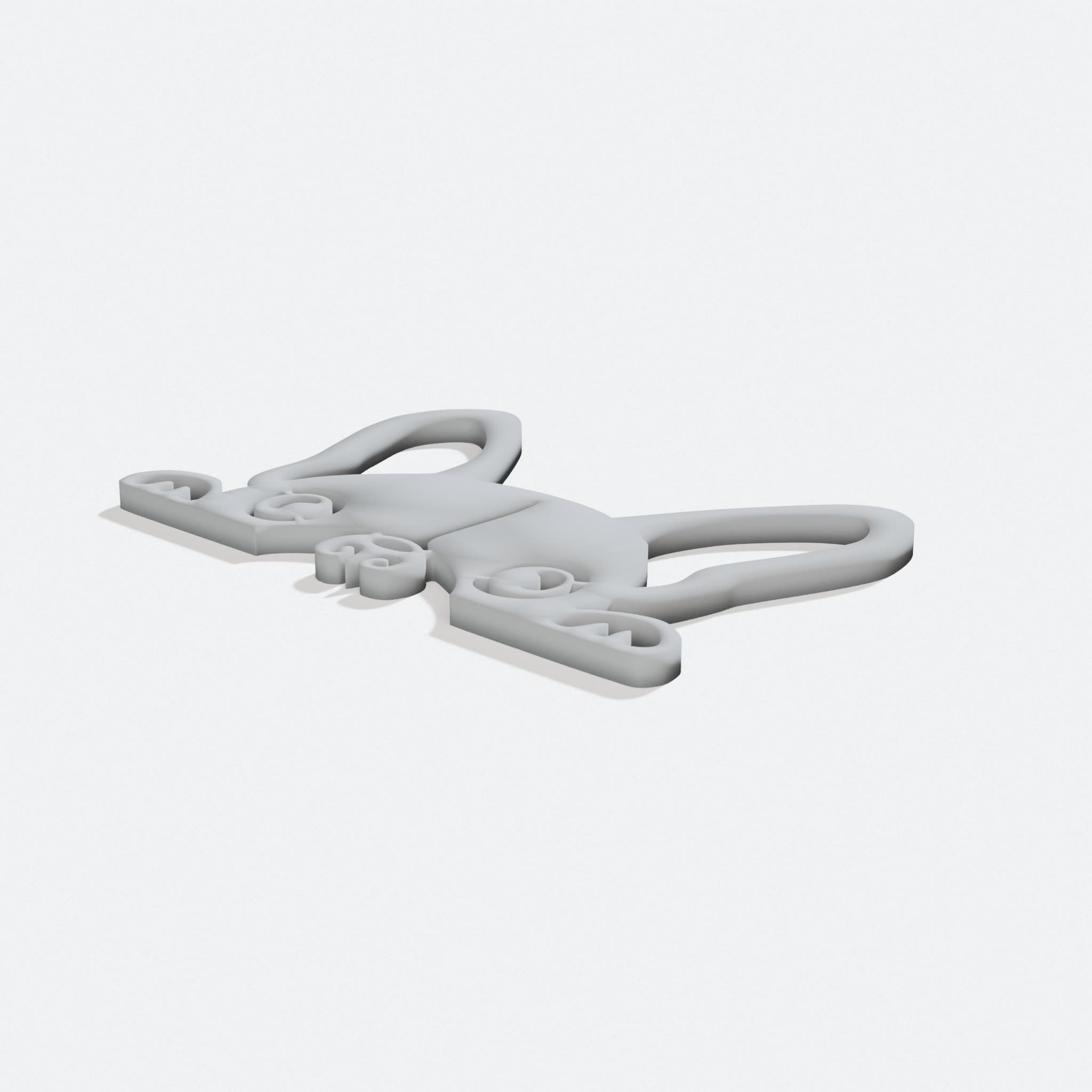 Cute Bulldog Head Up 3D Printed Home Decor, turn three quarter