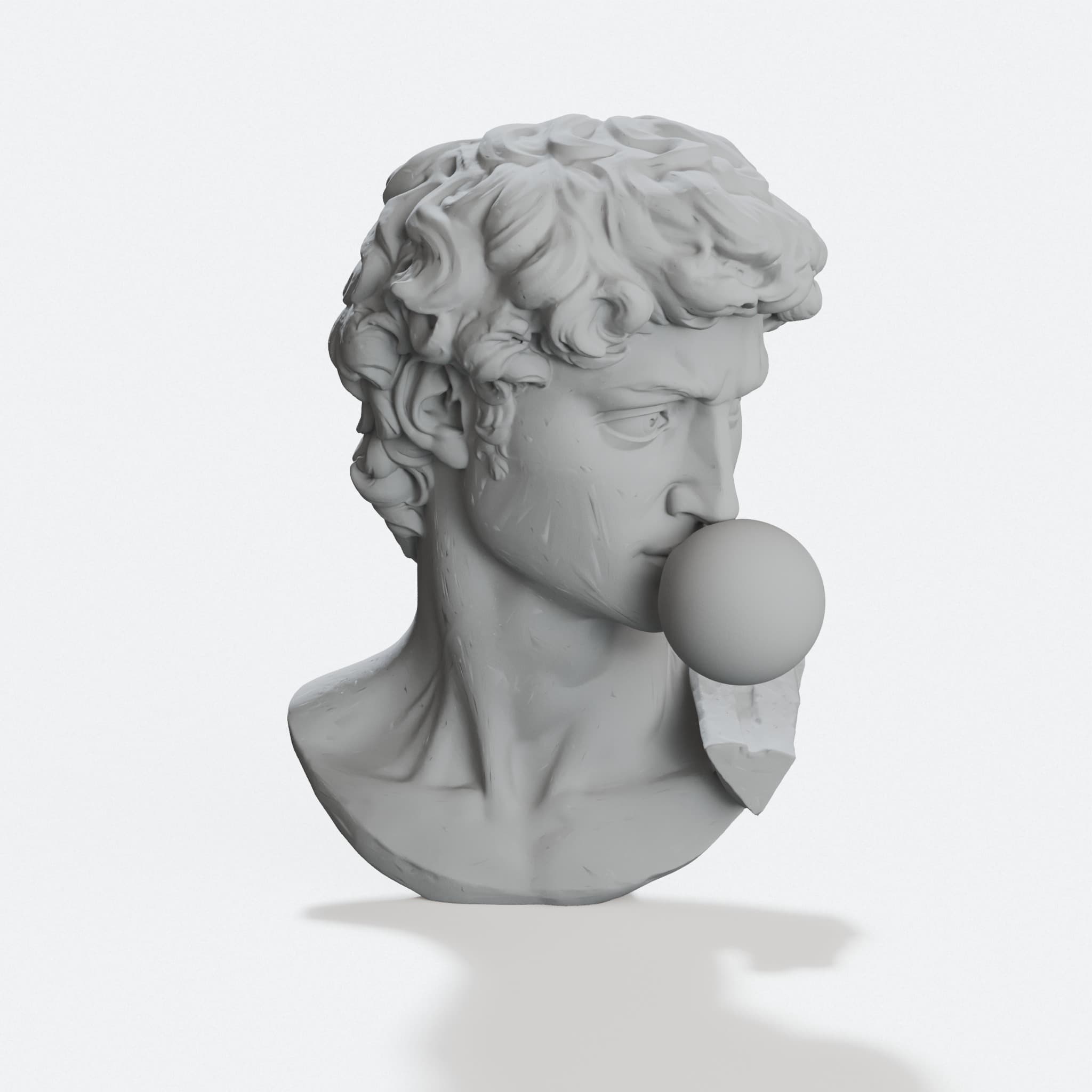 Vaporwave Bubblegum David Statue Bust, hero tilt
