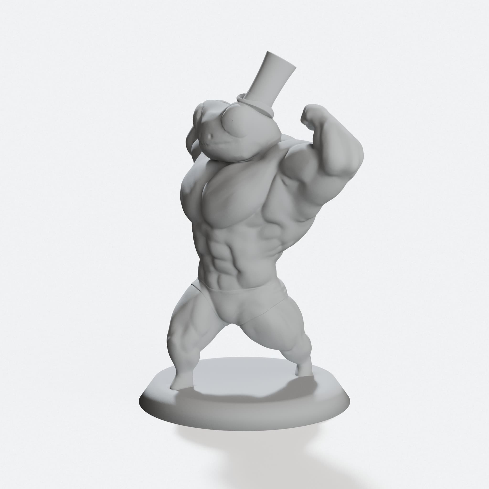 Buff Fred the Frog 3D Printed Toy Figurine, hero tilt