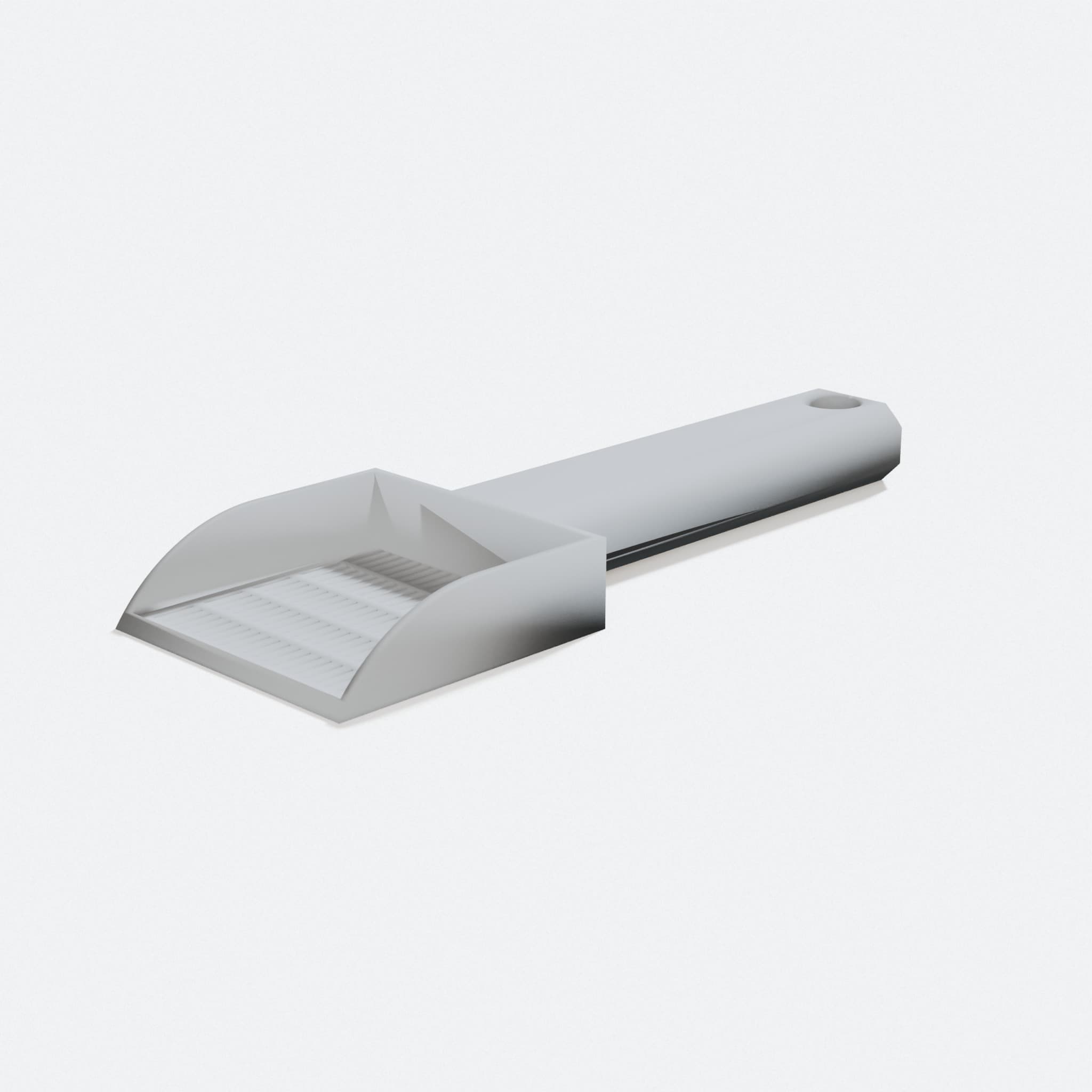 Gecko Poop Scooper 3D Printed Pet Tool, turn three quarter