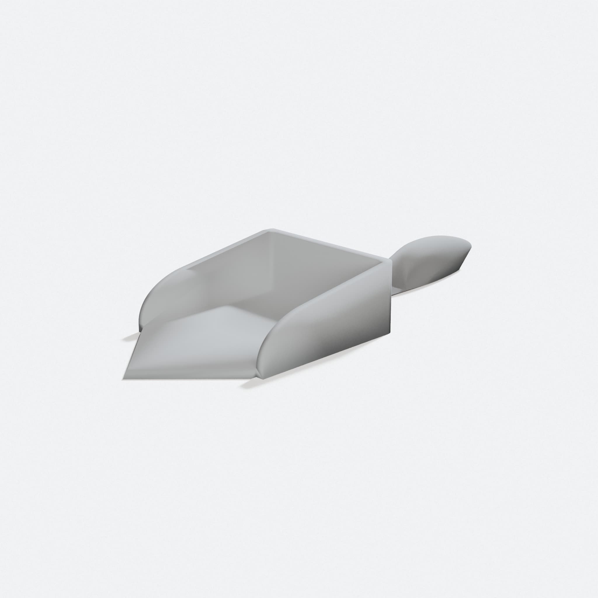 Reptile poop scoop, with angle to get into corners, turn three quarter