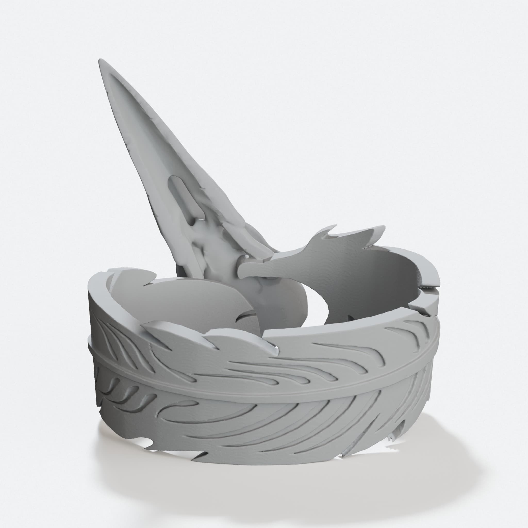 Raven Skull Ring, 3D Printed Gothic Jewelry for You, hero tilt