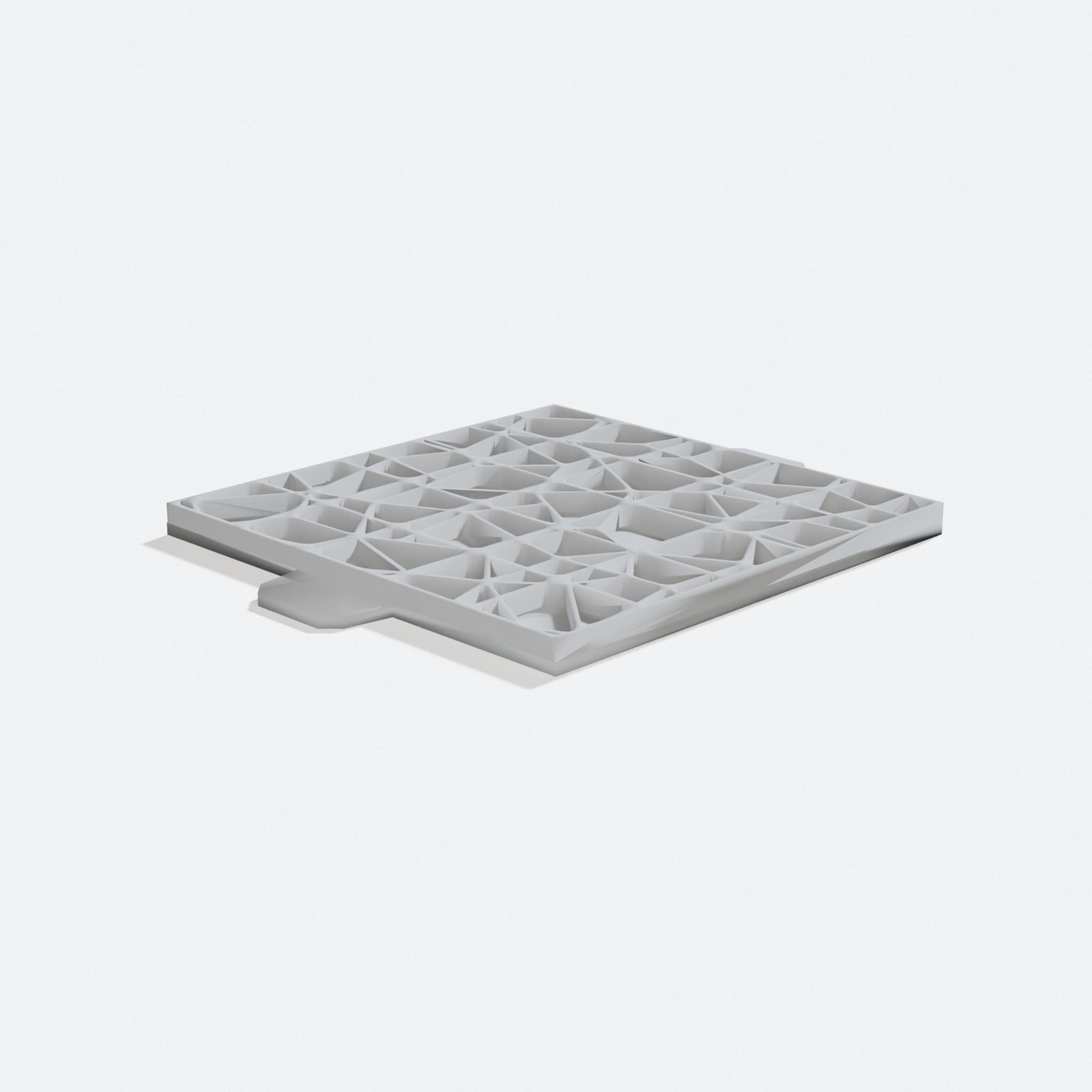 Foam Terrain Stamp Ice 1 Inch Grid 3D Printed Tool, turn three quarter