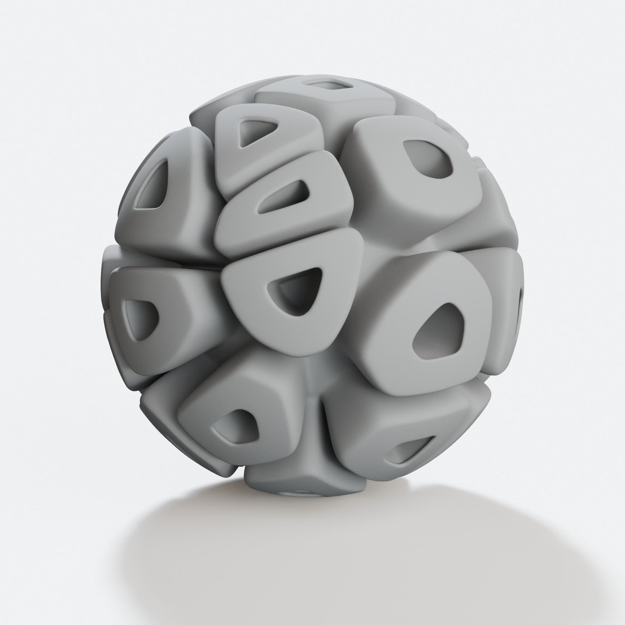 Voronoi Sphere 3D Printed Home Decor Lamp, hero tilt