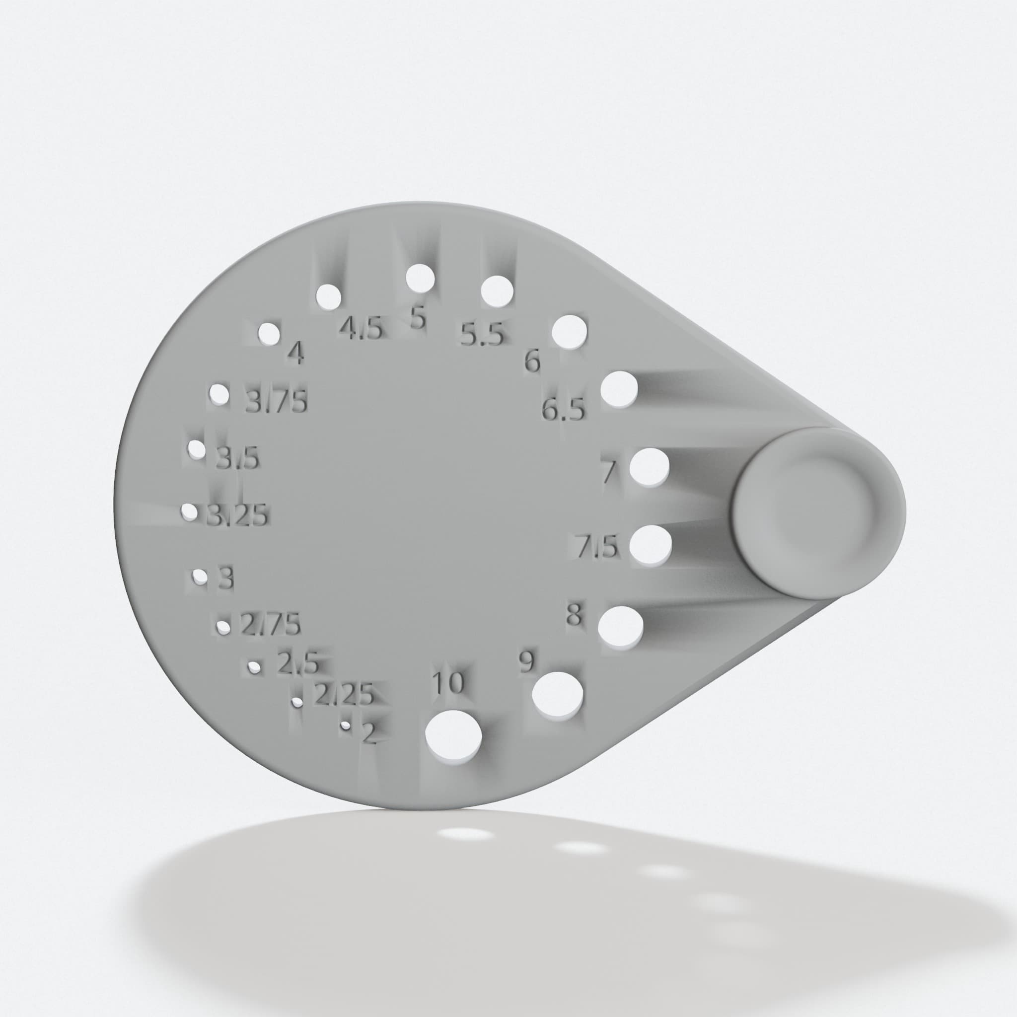 3D Printed Knitting Needle Gauge EU Sizes, hero tilt