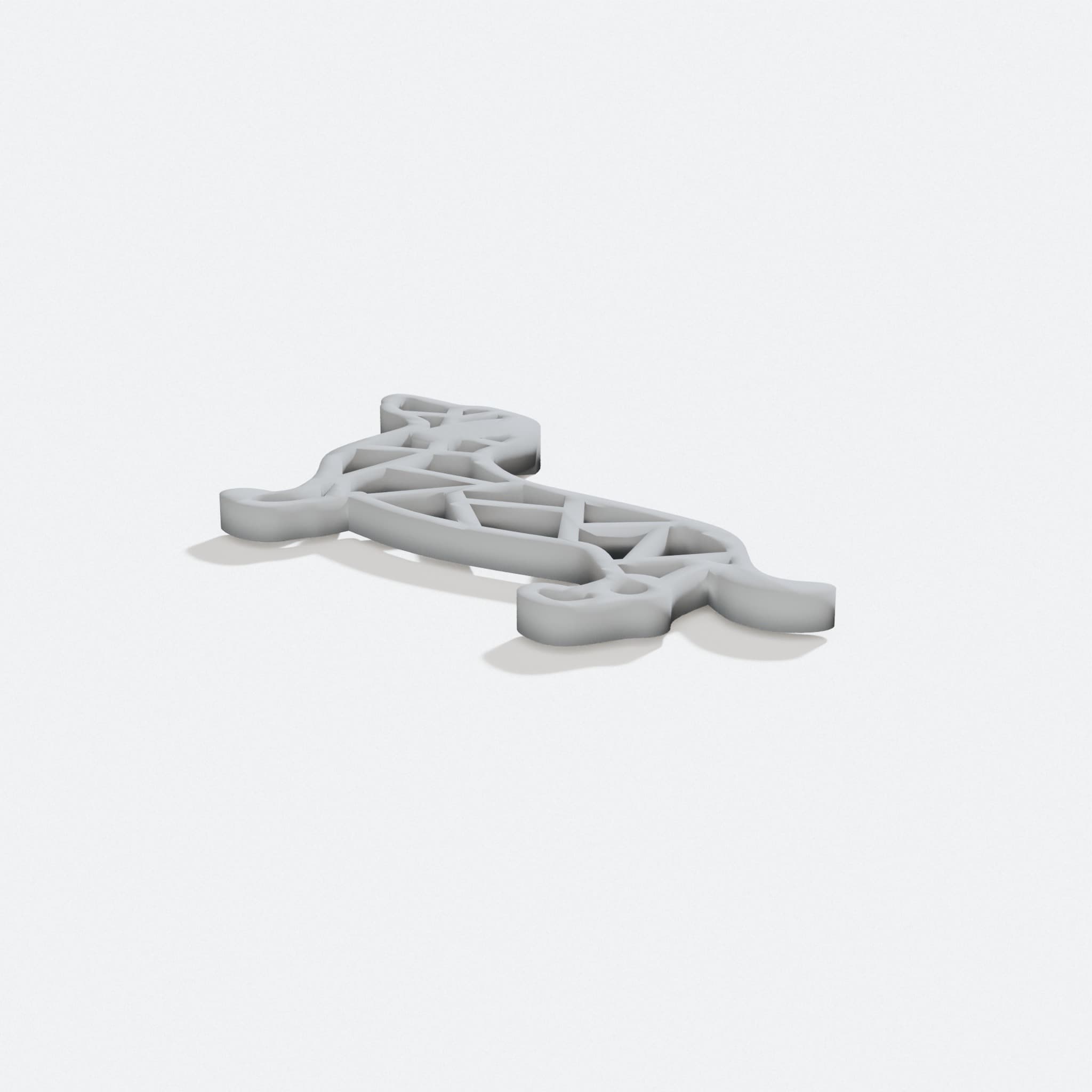 Dachshund 3D Printed Keychain Toy, turn three quarter