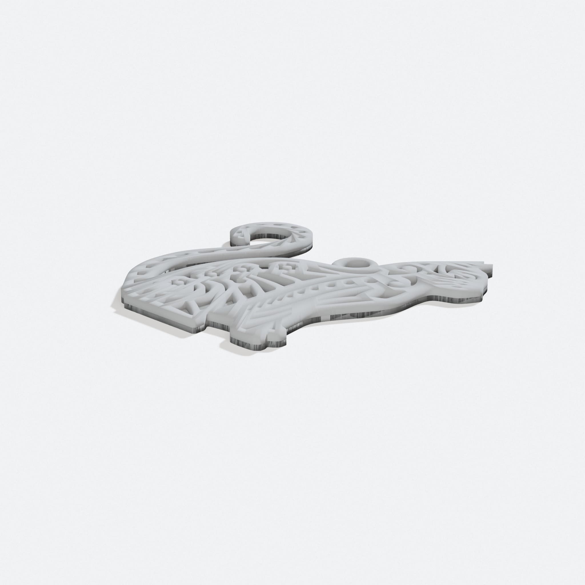 Cat Keychain - 3D-Printed Llavero Gato, turn three quarter