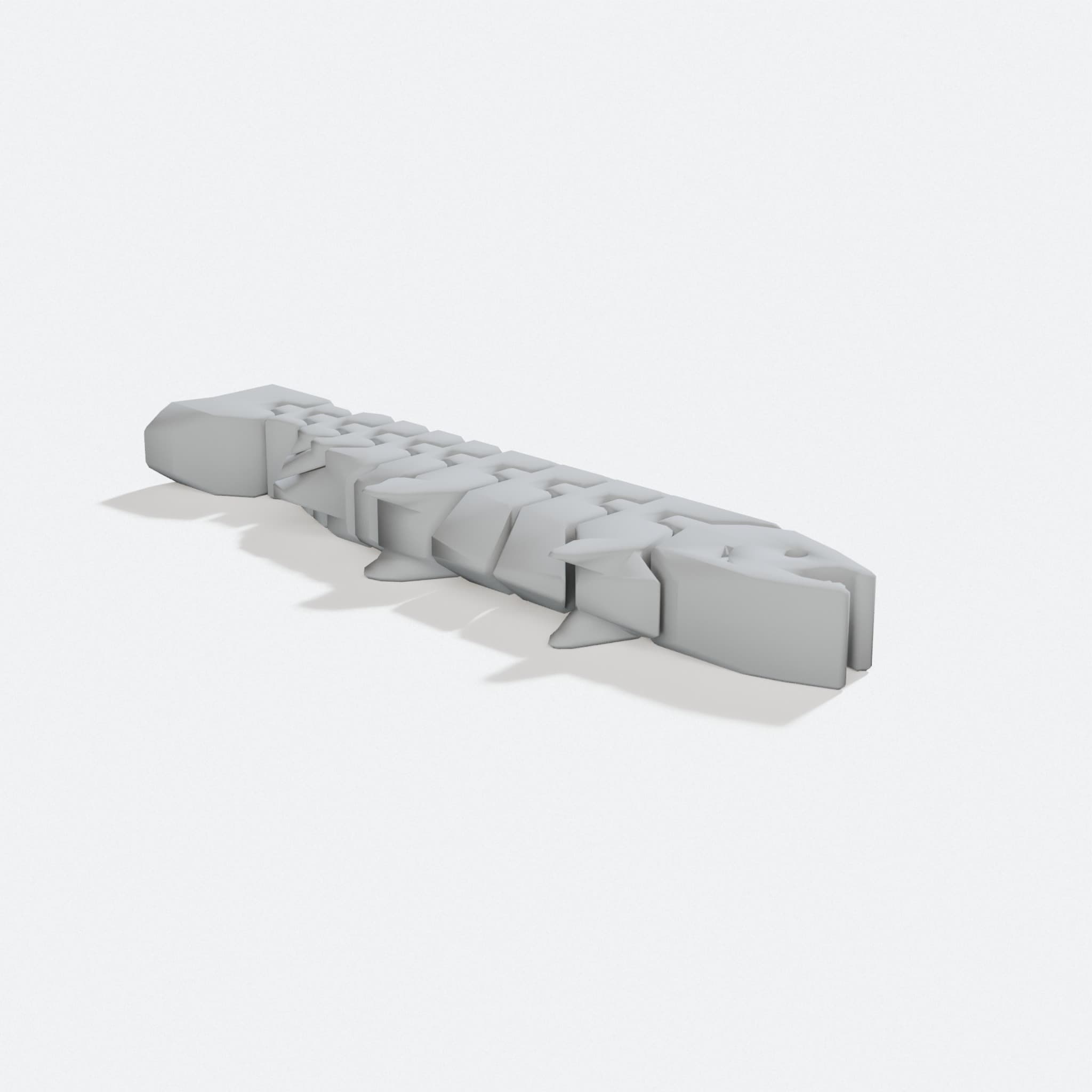 Articulated Flexi Fish Print in Place Toy, turn three quarter