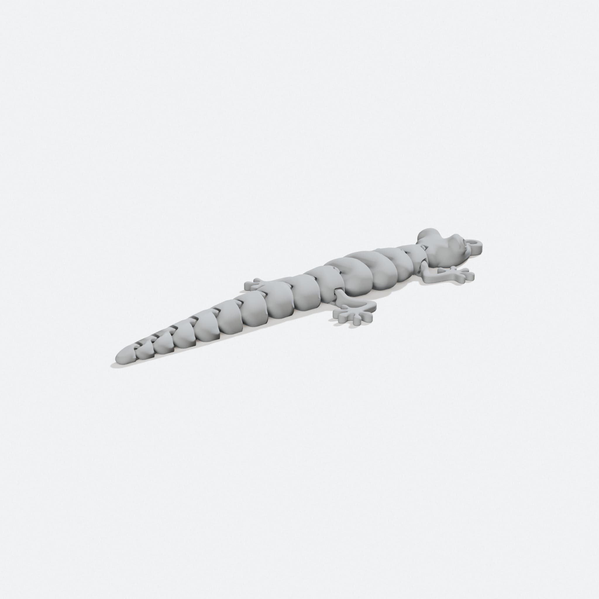 Lizard Keychain V2: Flexible 3D Printed Toy, turn three quarter