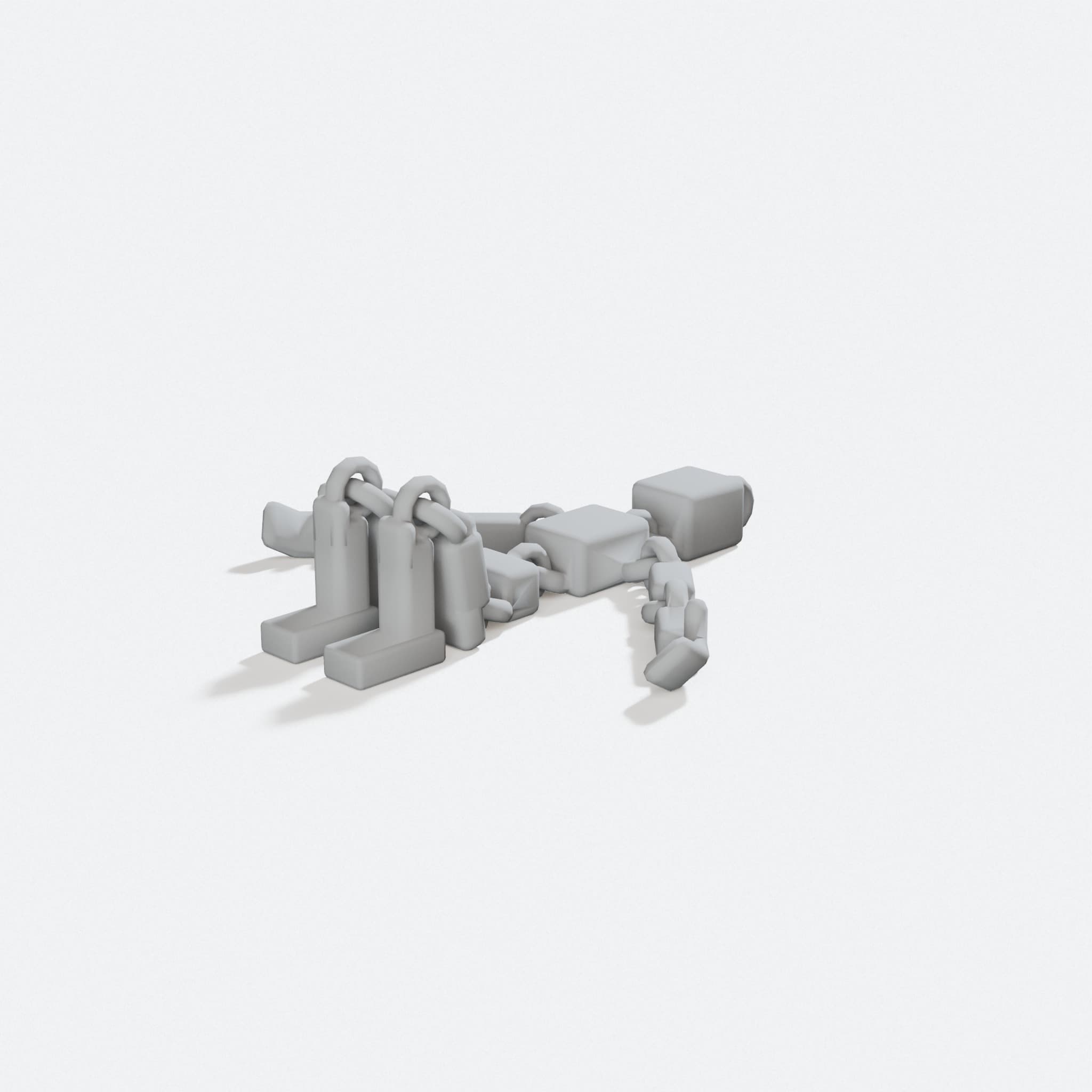 3D Printed Ragdollbot with Head Link Keyring, turn three quarter