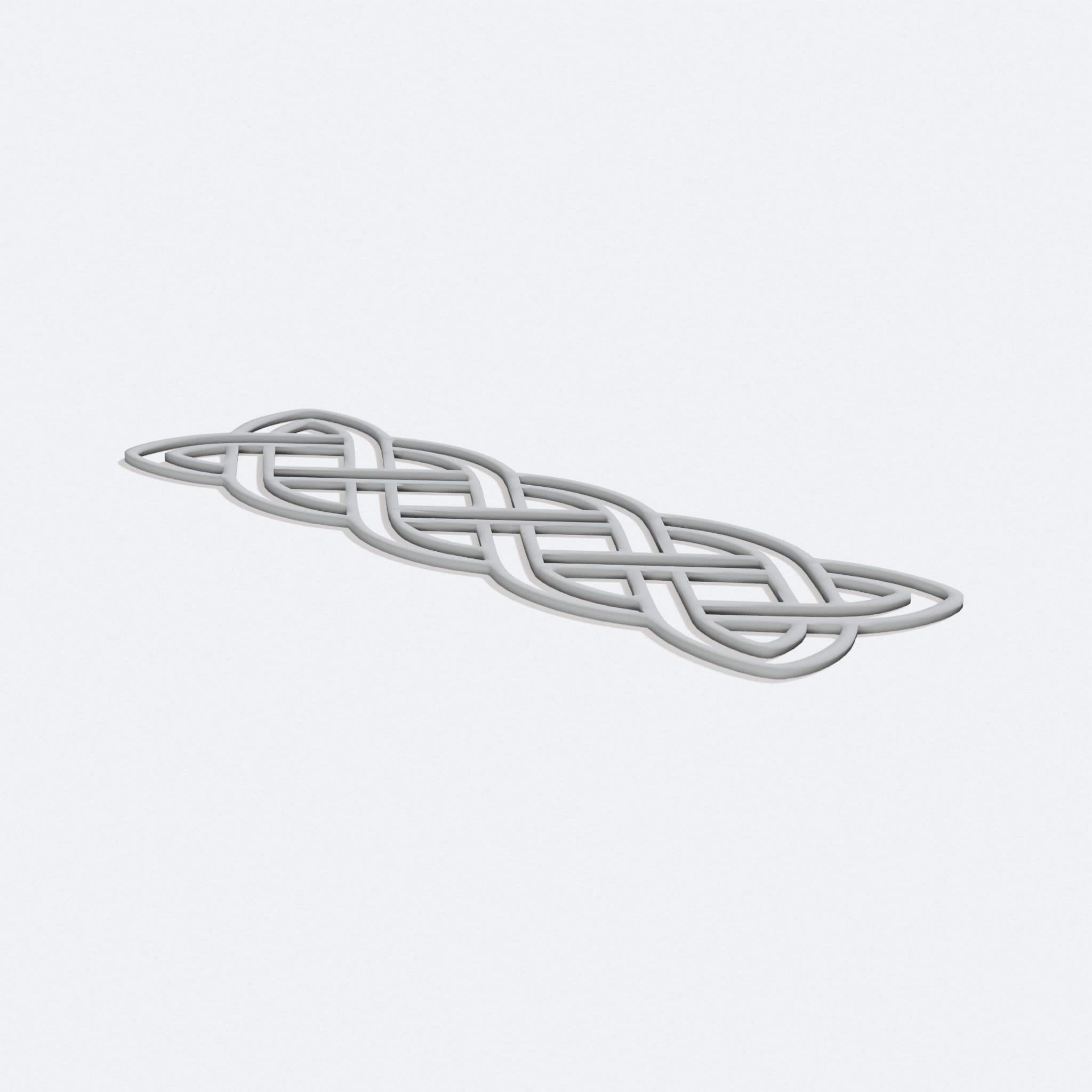 Celtic Knot 3D Printed Bookmark, turn three quarter