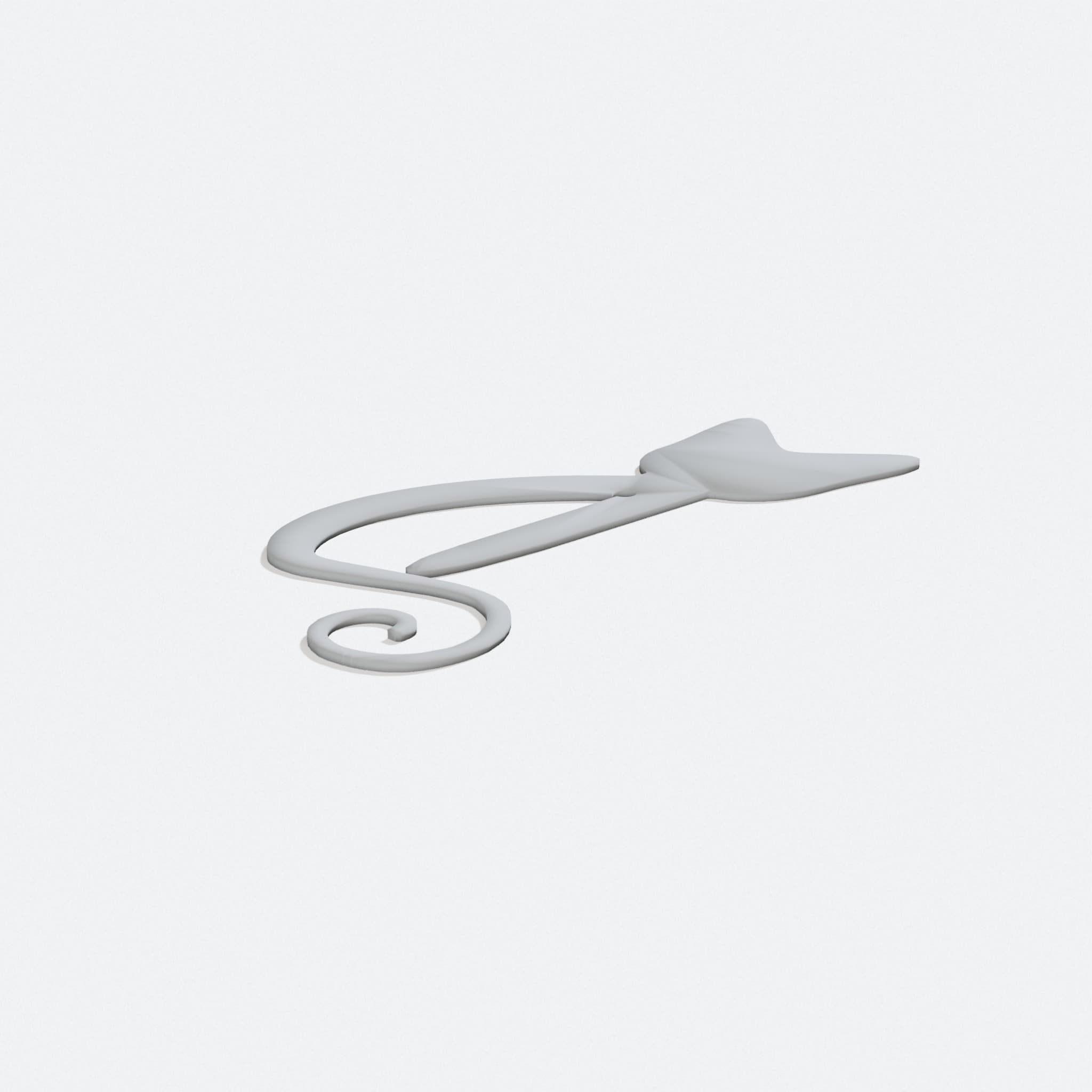 Cat Bookmark 3D Printed Home Decor, turn three quarter