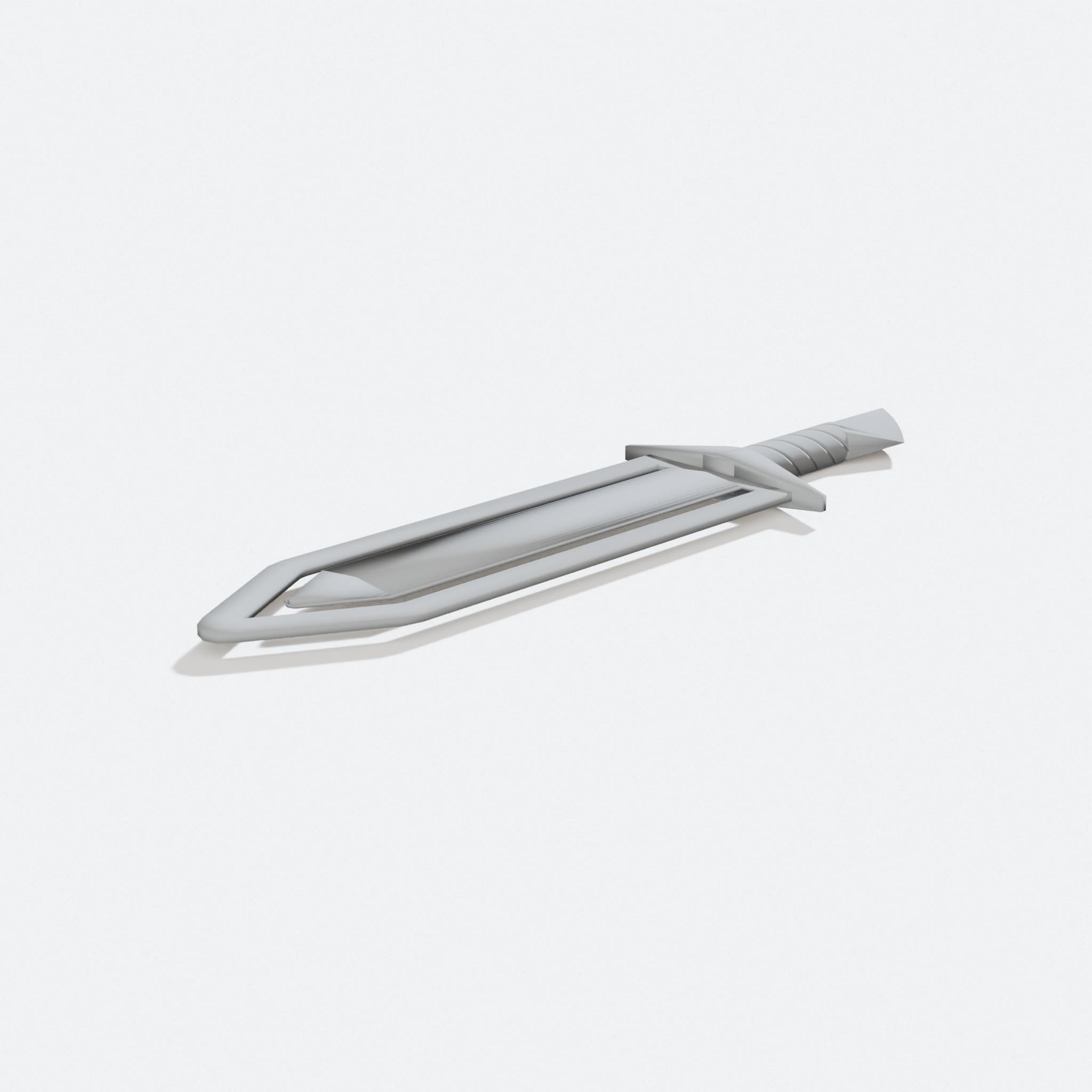 Sword Bookmark 3D Printed Home Decor, turn three quarter