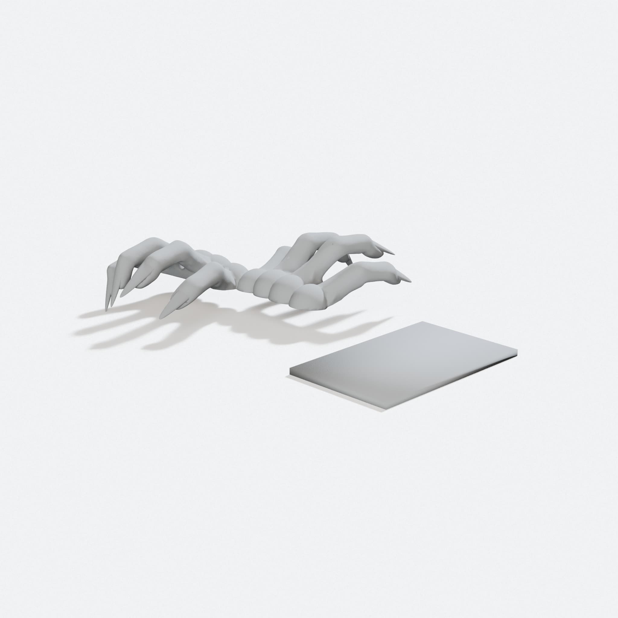 Devil Hands 3D Printed Bookmark, turn three quarter