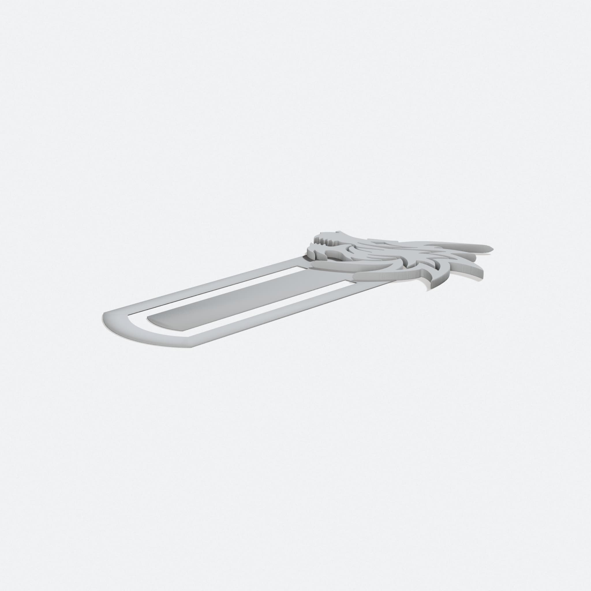 Dragon Bookmark 3D Printed Home Decor Template, turn three quarter