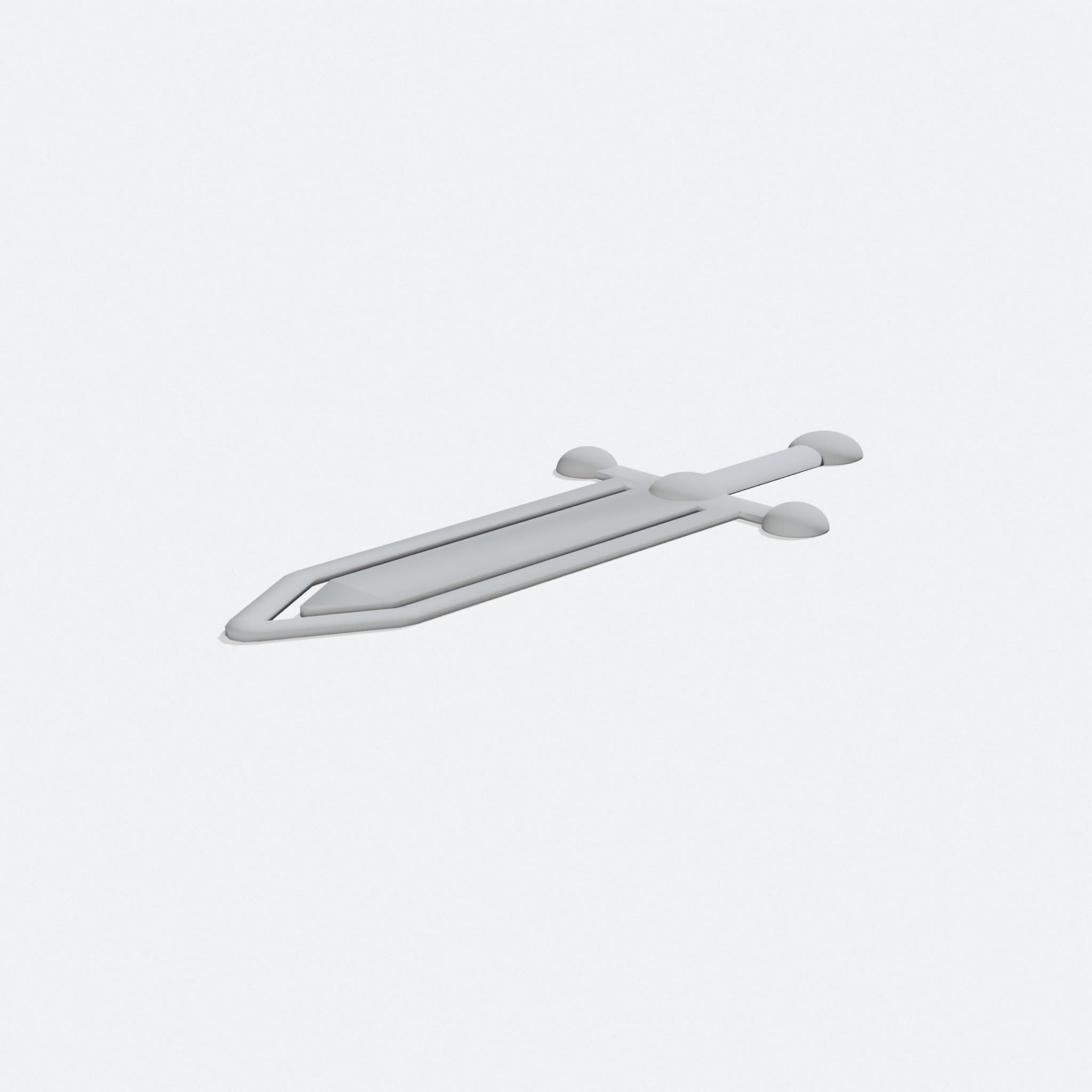 3D Printed Sword Bookmark, Home Decor Book Holder, turn three quarter