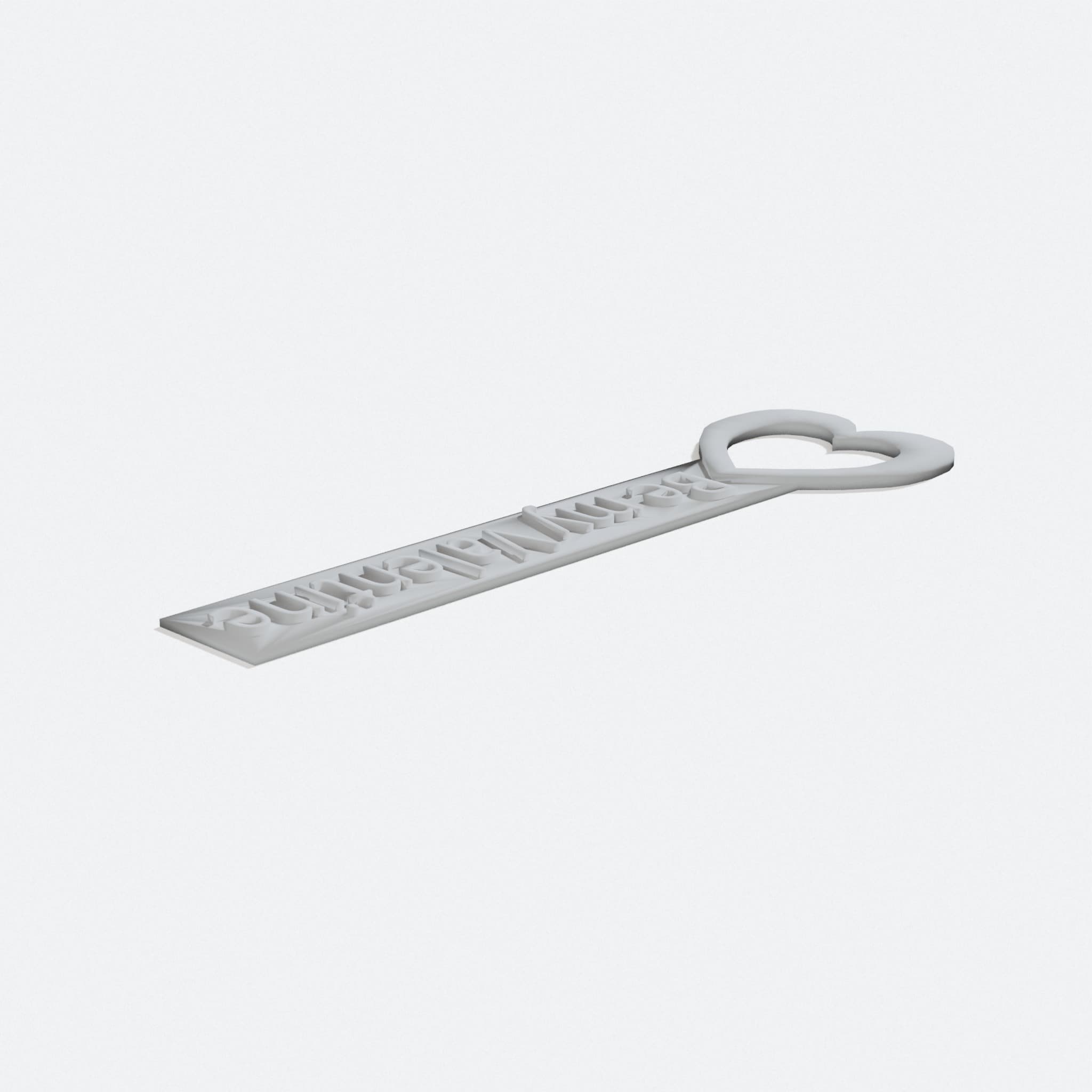 Be My Valentine Bookmark, Compatible with Prusa, turn three quarter