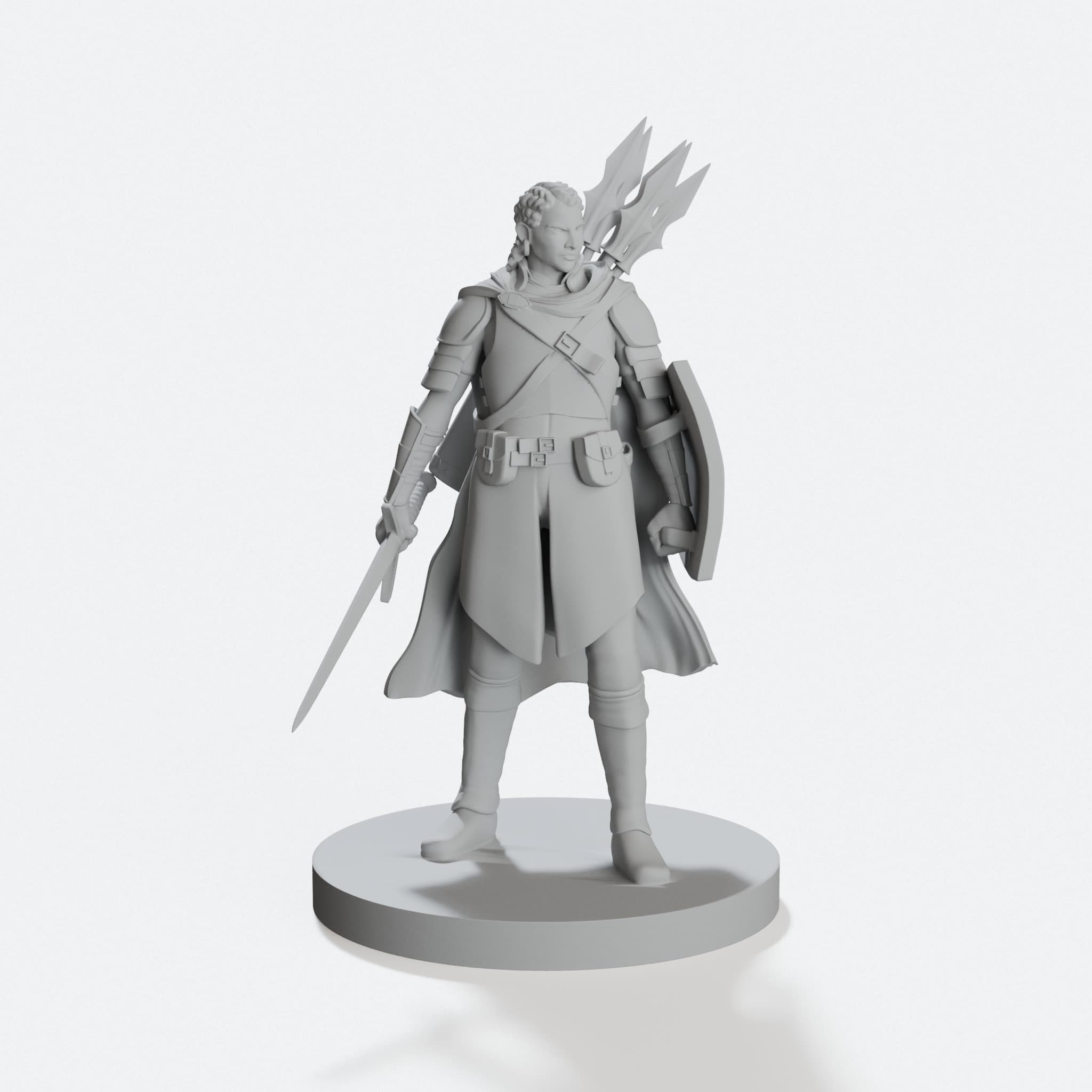 Guard Captain Male Figurine, Fantasy Tabletop Miniature, hero tilt