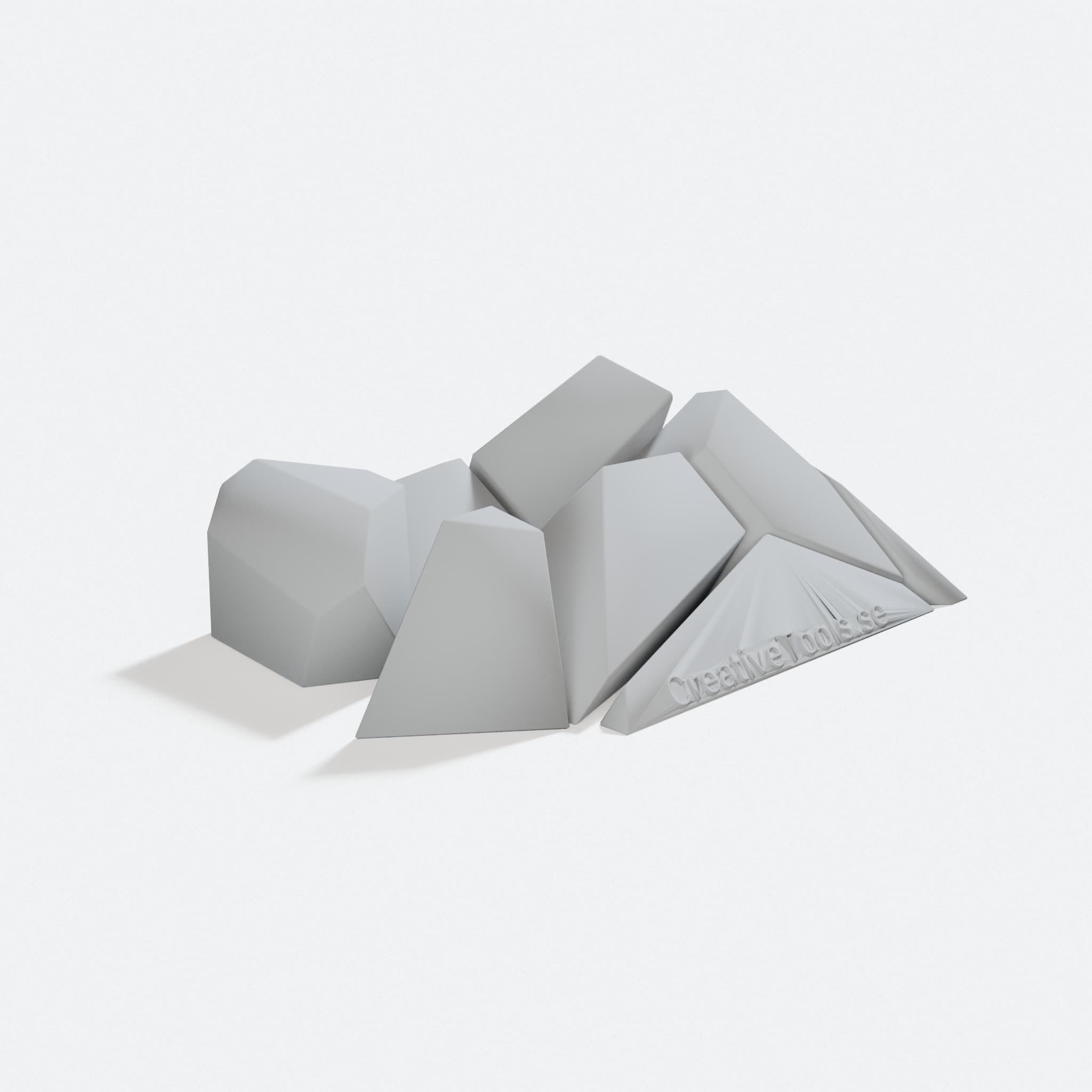 Voronoi Fracture 3D Printed Pyramid Puzzle Toy, turn three quarter