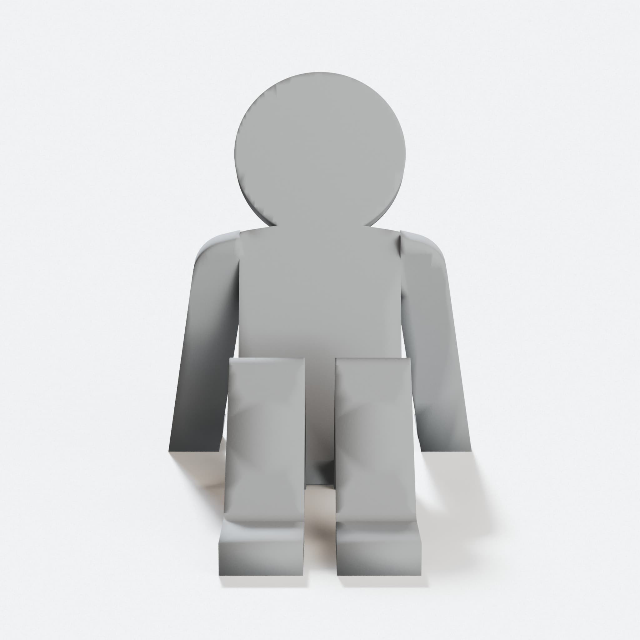 Sitting Thin Man 3D Printed Toy Figure, hero tilt