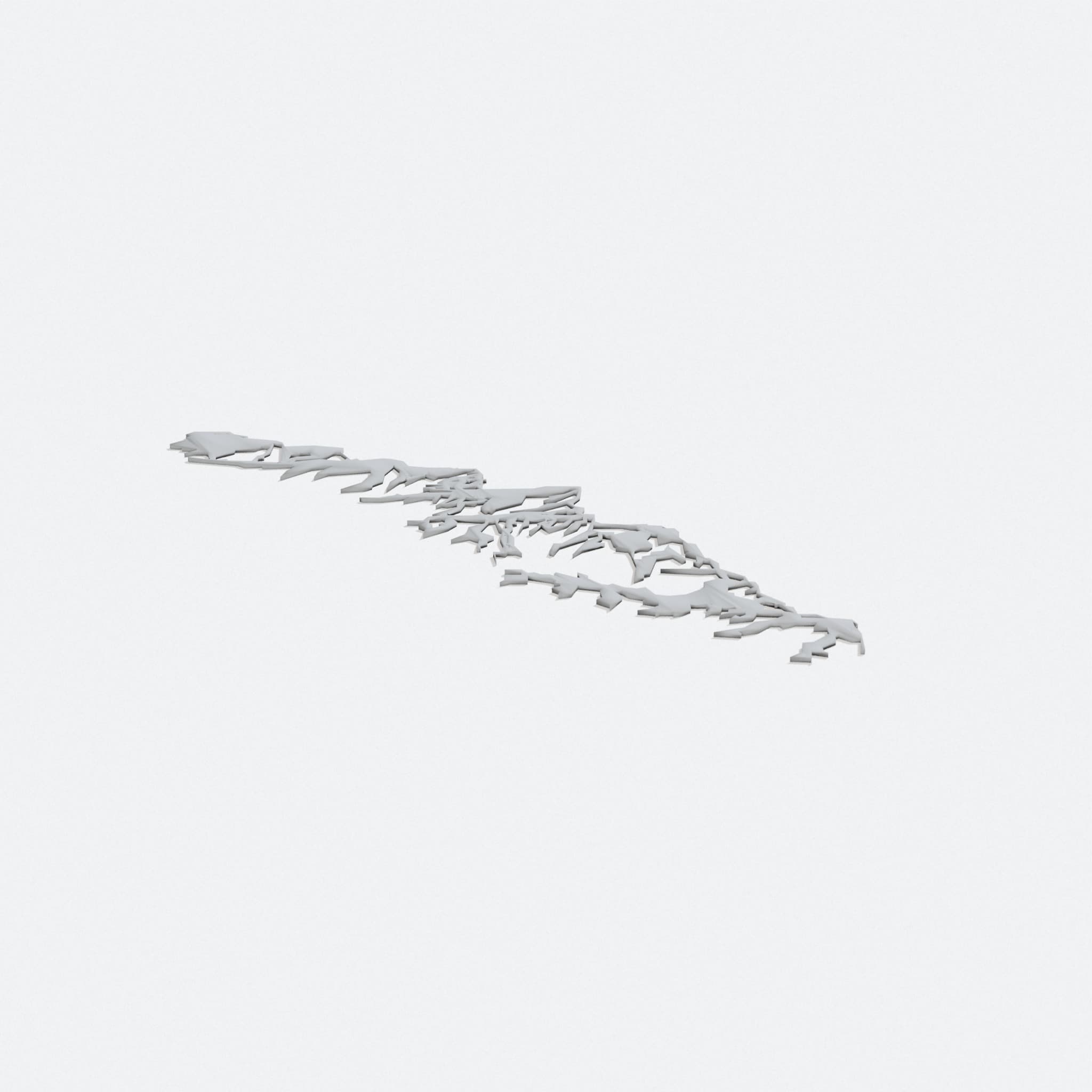Mountain Scene 3D Printed Wall Art, turn three quarter