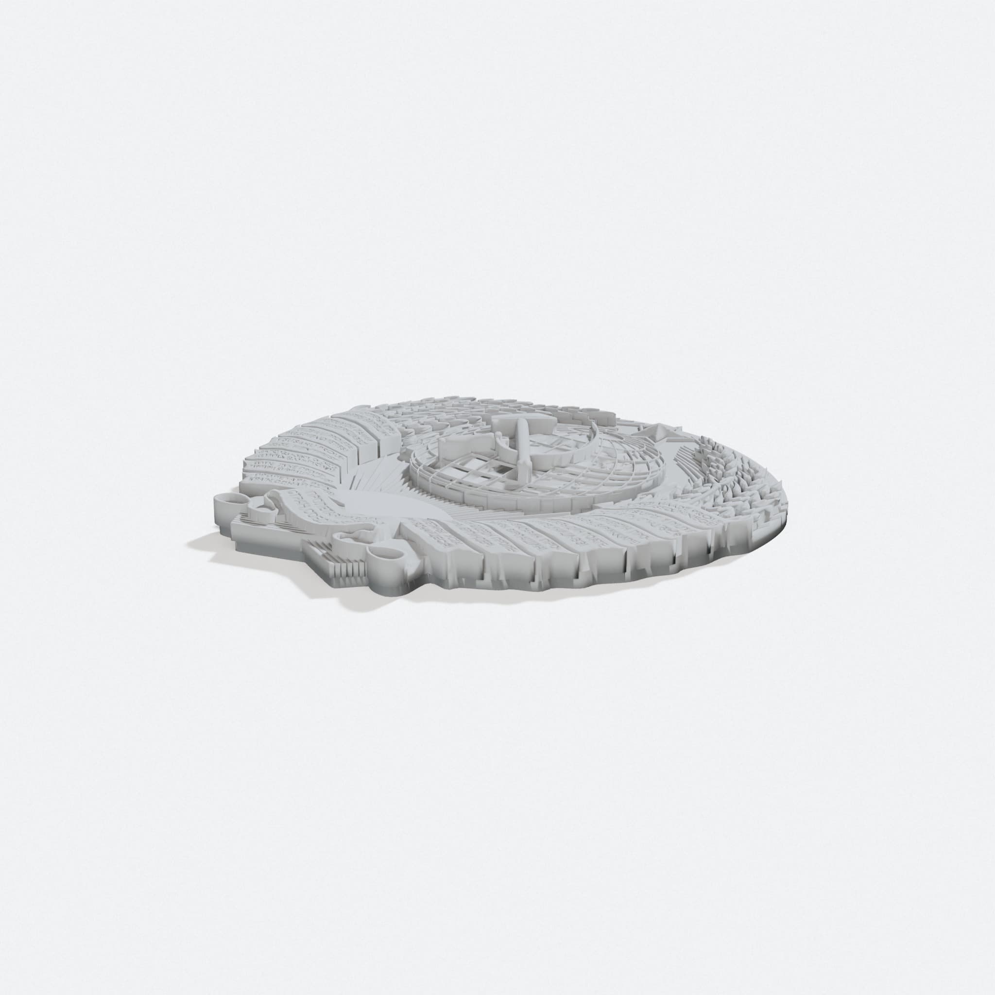 USSR Coat of Arms 3D Printed Ornament Decor, turn three quarter