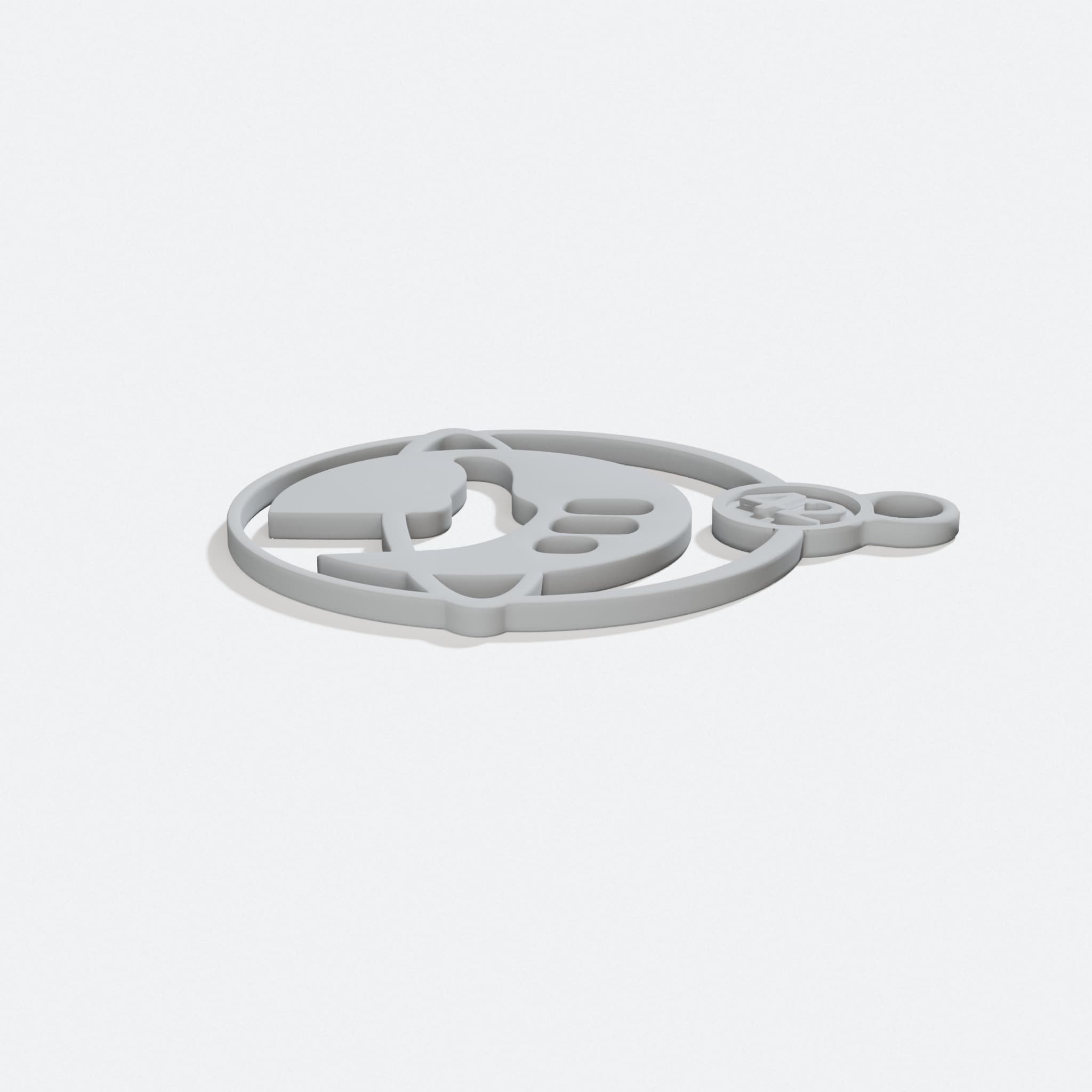 Hitchhiker's Trinket 3D Printed Ornament, turn three quarter